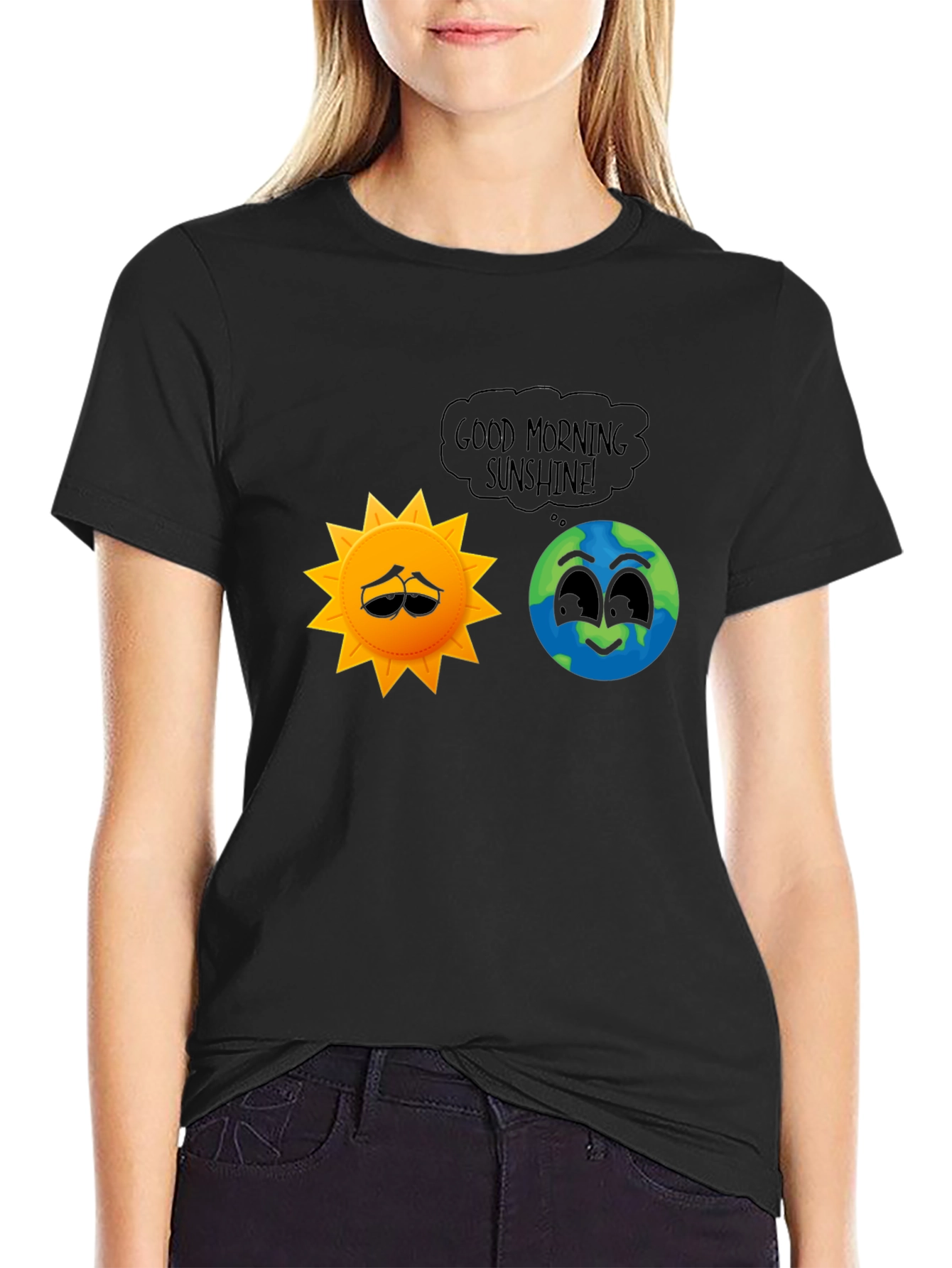 Black Good Morning Sunshine T-Shirt view 2