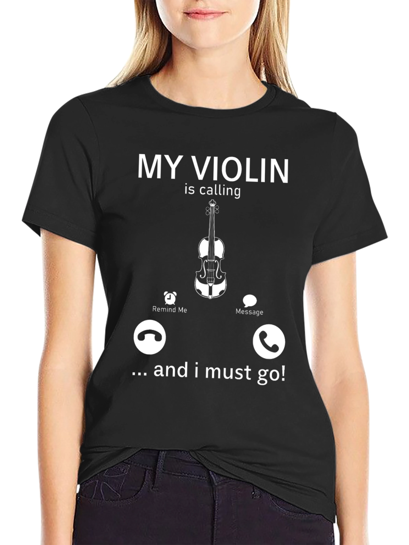 Black Violin Calling T-Shirt - Musician Gift view 2