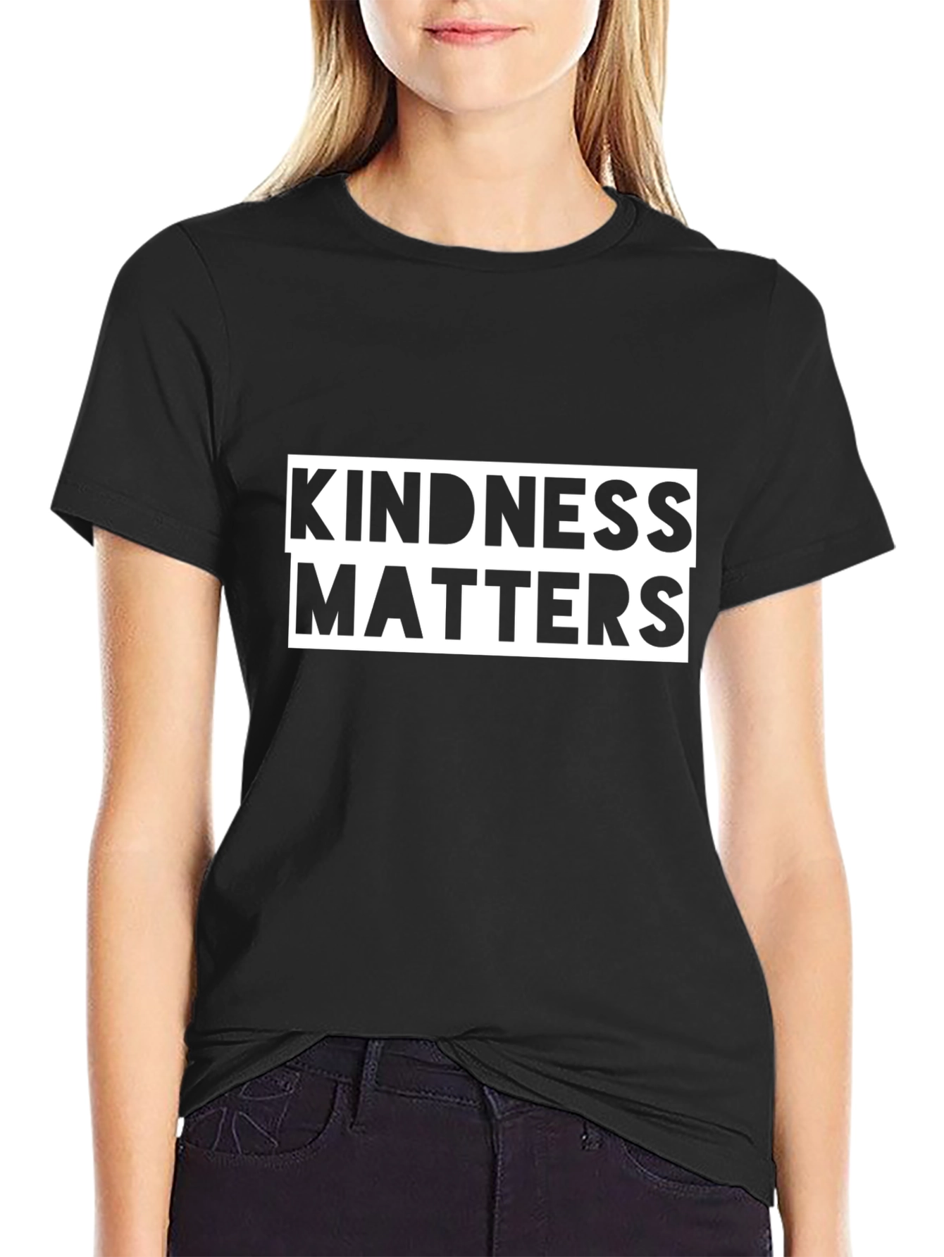 Black Kindness Matters Black T-Shirt - Unisex view 2