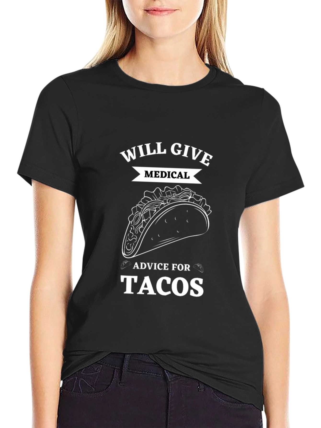 Black Taco Medical Advice T-Shirt view 2