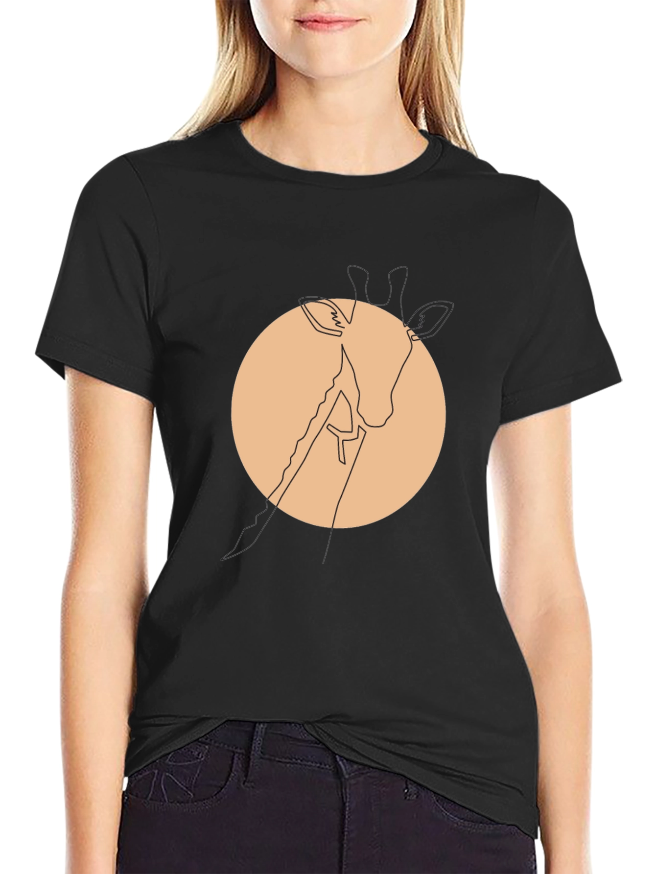 Minimalist Giraffe Tee - Modern Graphic T-Shirt - 2