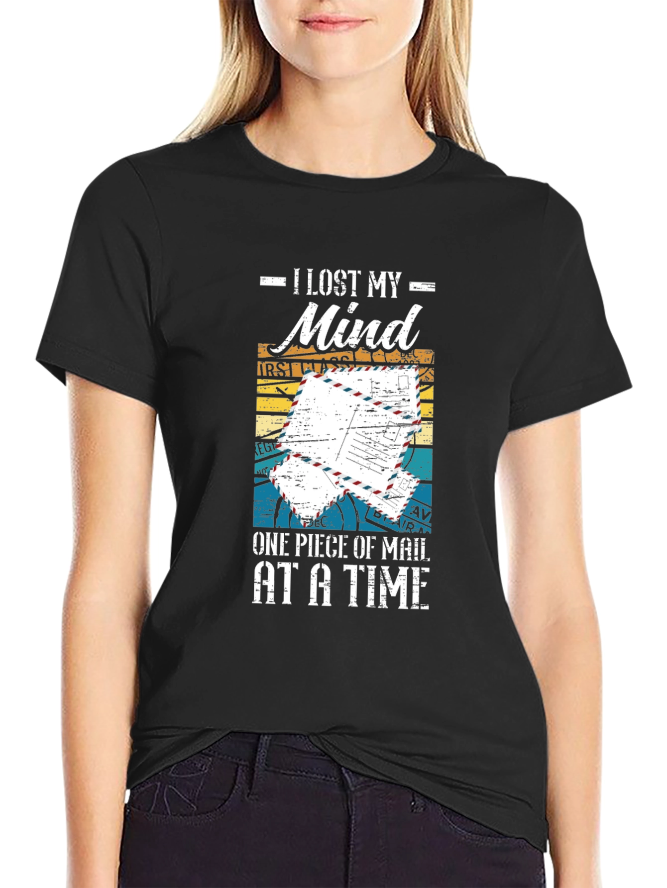 Black I Lost My Mind Mailman T-Shirt Funny Postal Worker Tee view 2
