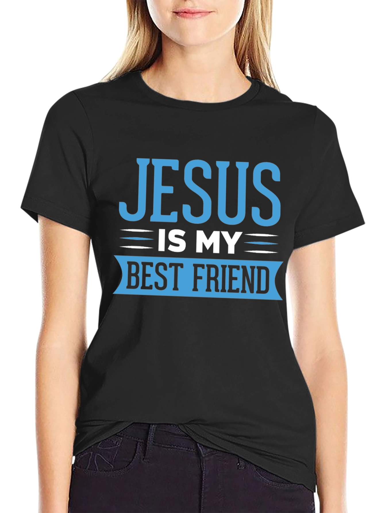 Black Jesus Is My Best Friend Black T-Shirt view 2