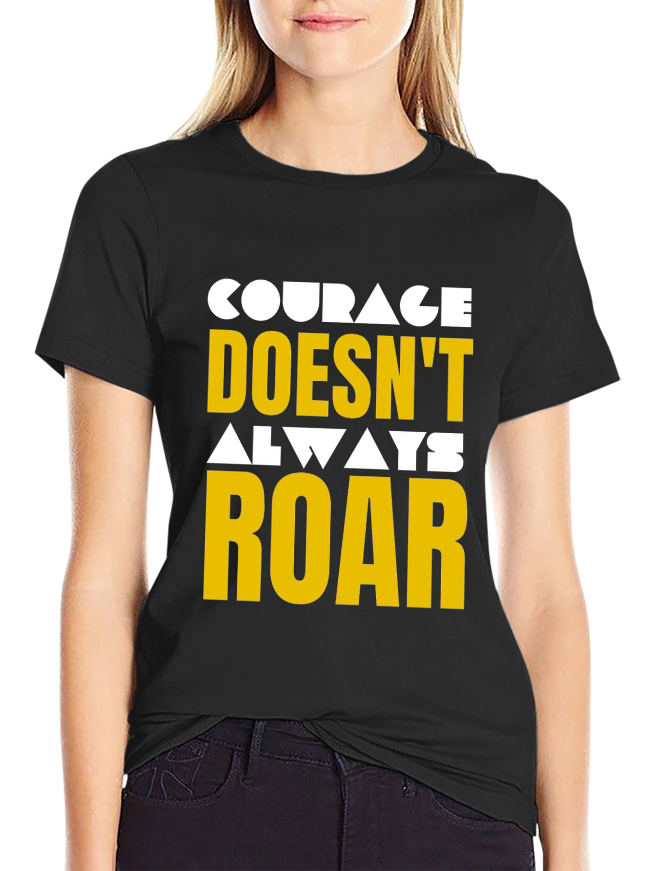 Black Courage Graphic Tee - Motivational T-Shirt view 2