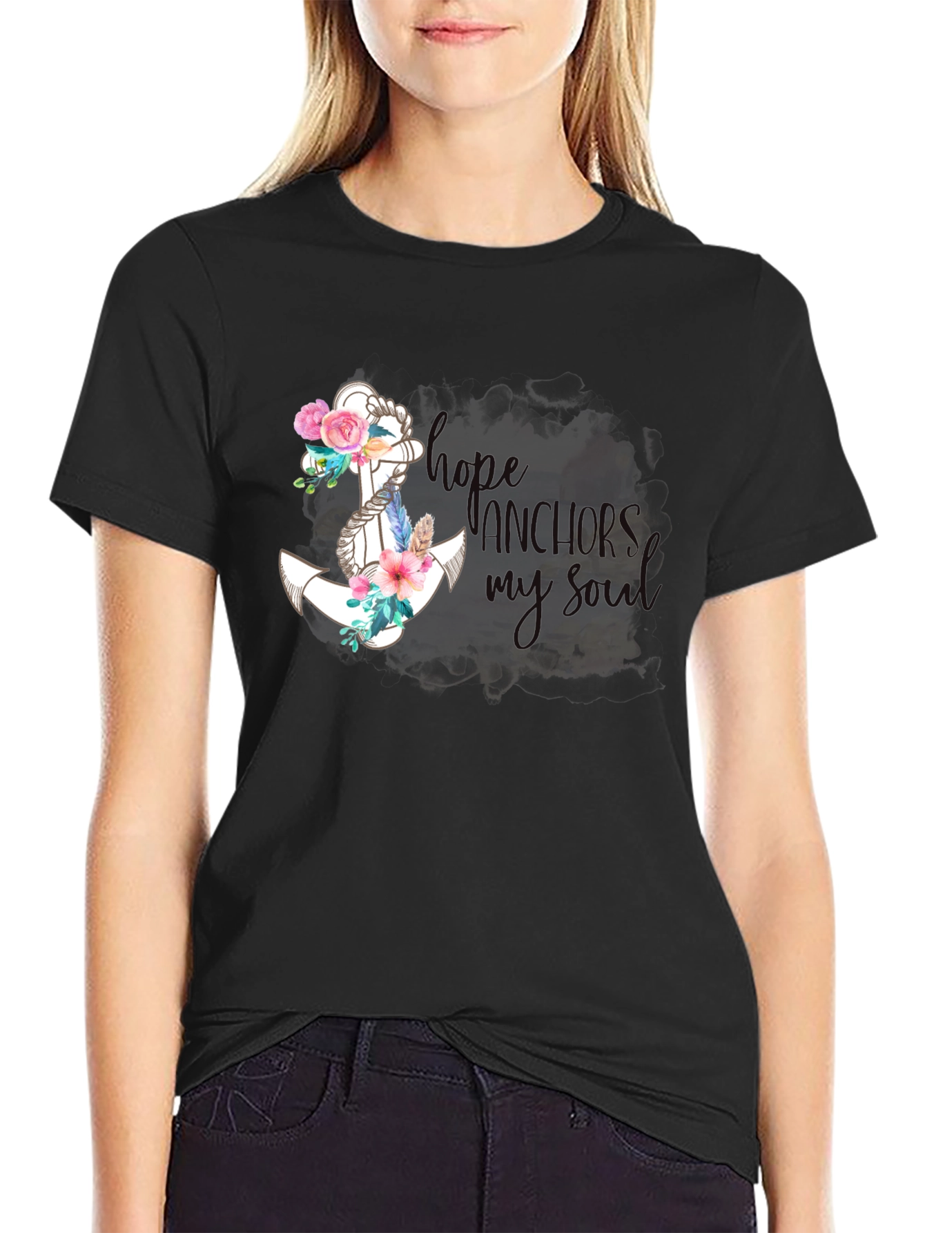 Black Hope Anchors My Soul Graphic Tee view 2