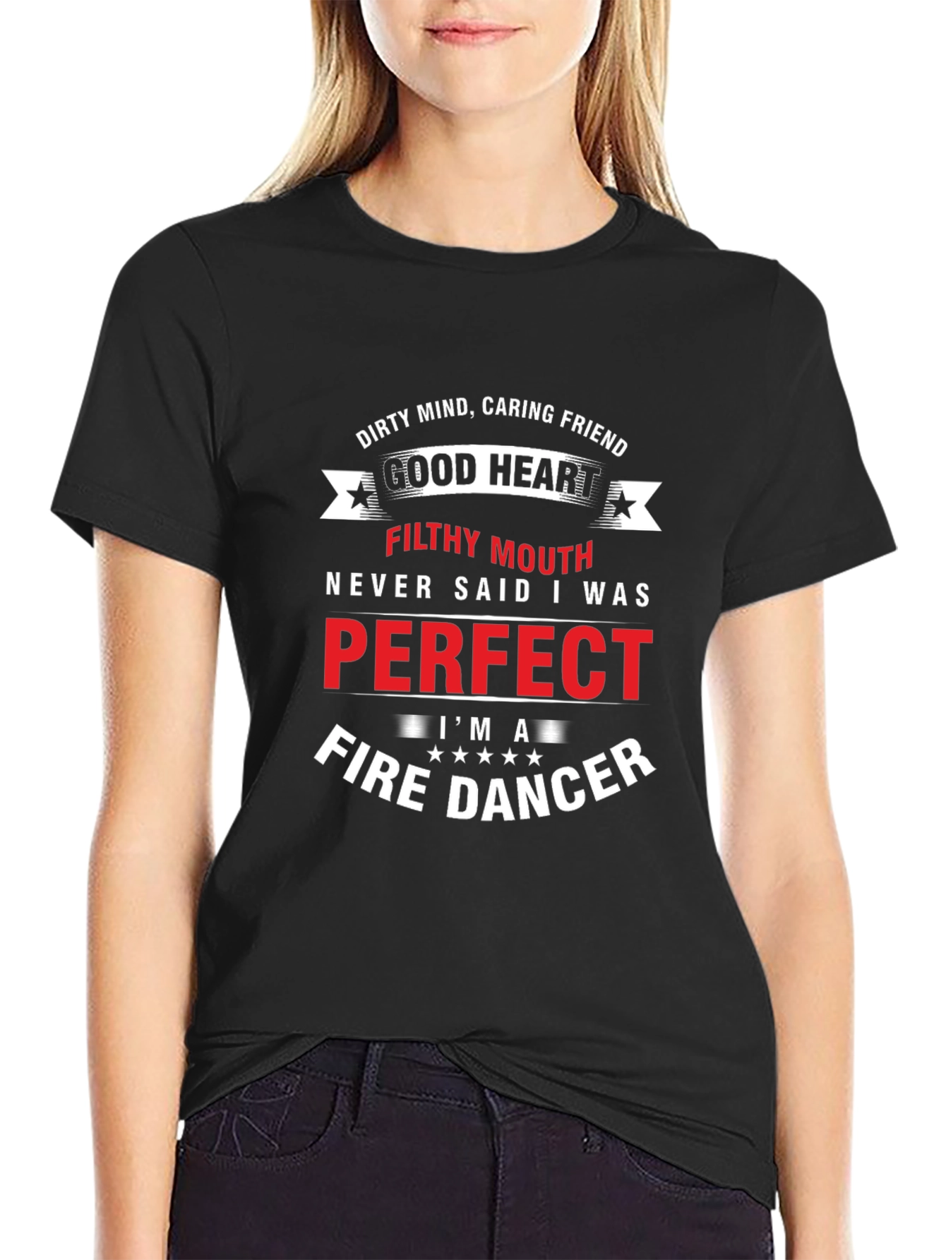 Black Dirty Mind, Caring Friend Fire Dancer T-Shirt view 2