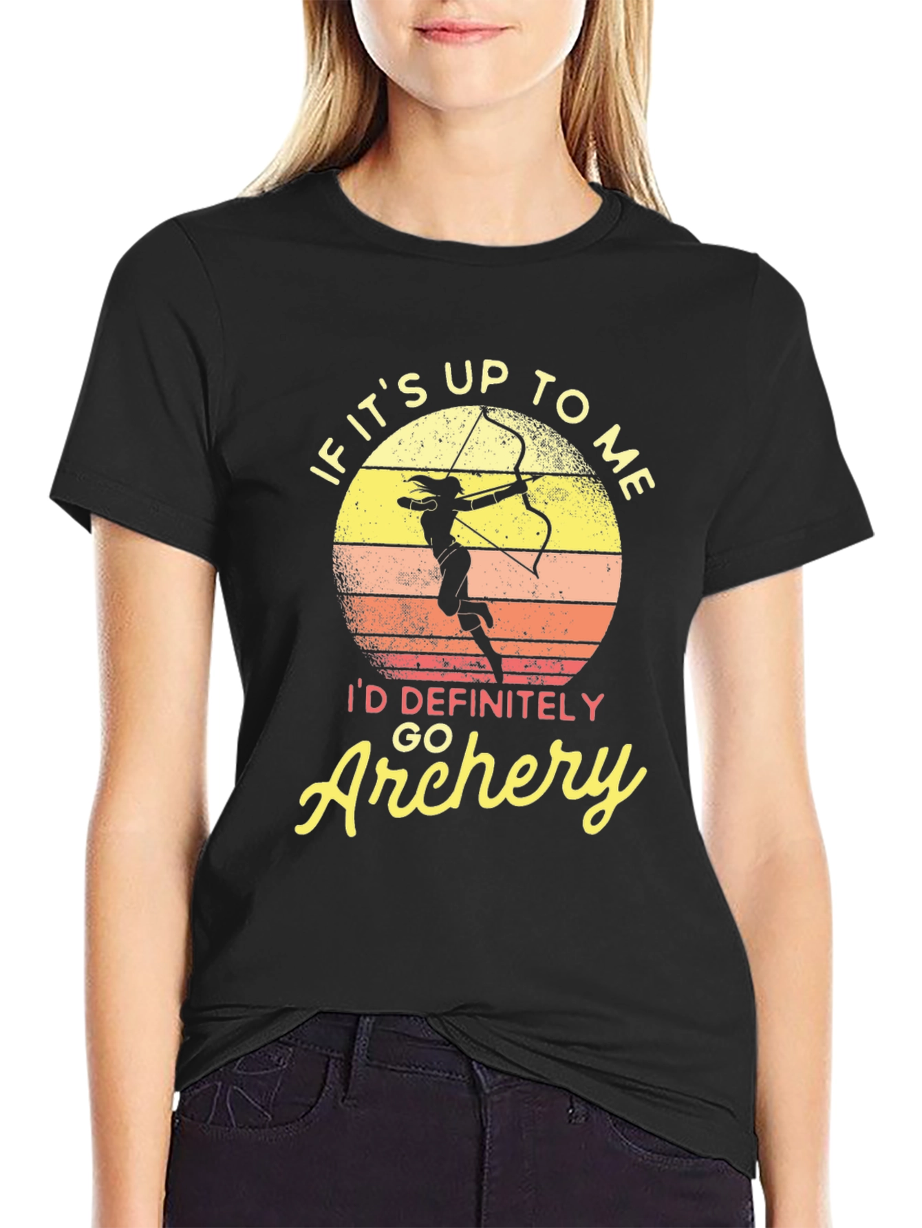 Black Archery T-Shirt - If It's Up To Me Archery Tee view 2