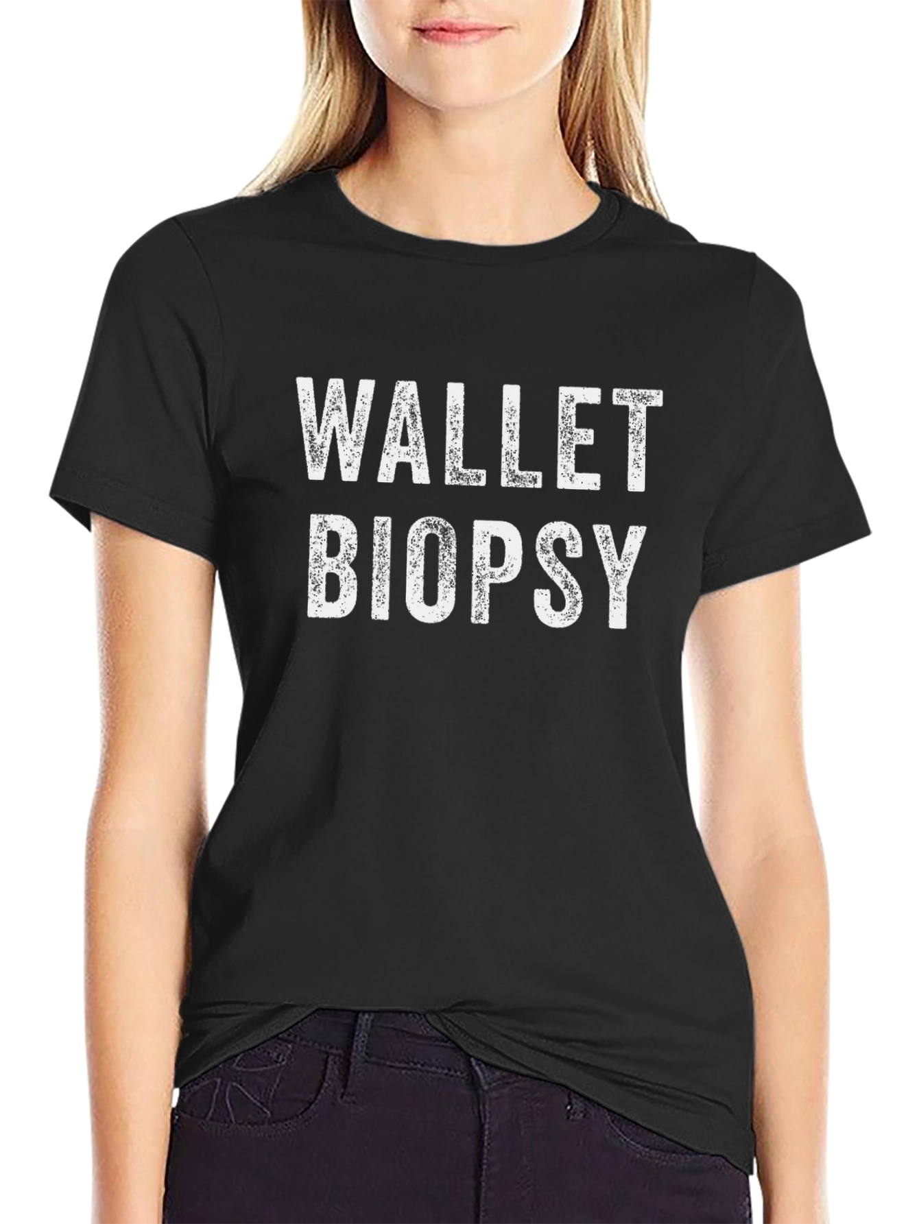 Black Wallet Biopsy Graphic T-Shirt - Black Cotton Tee view 2