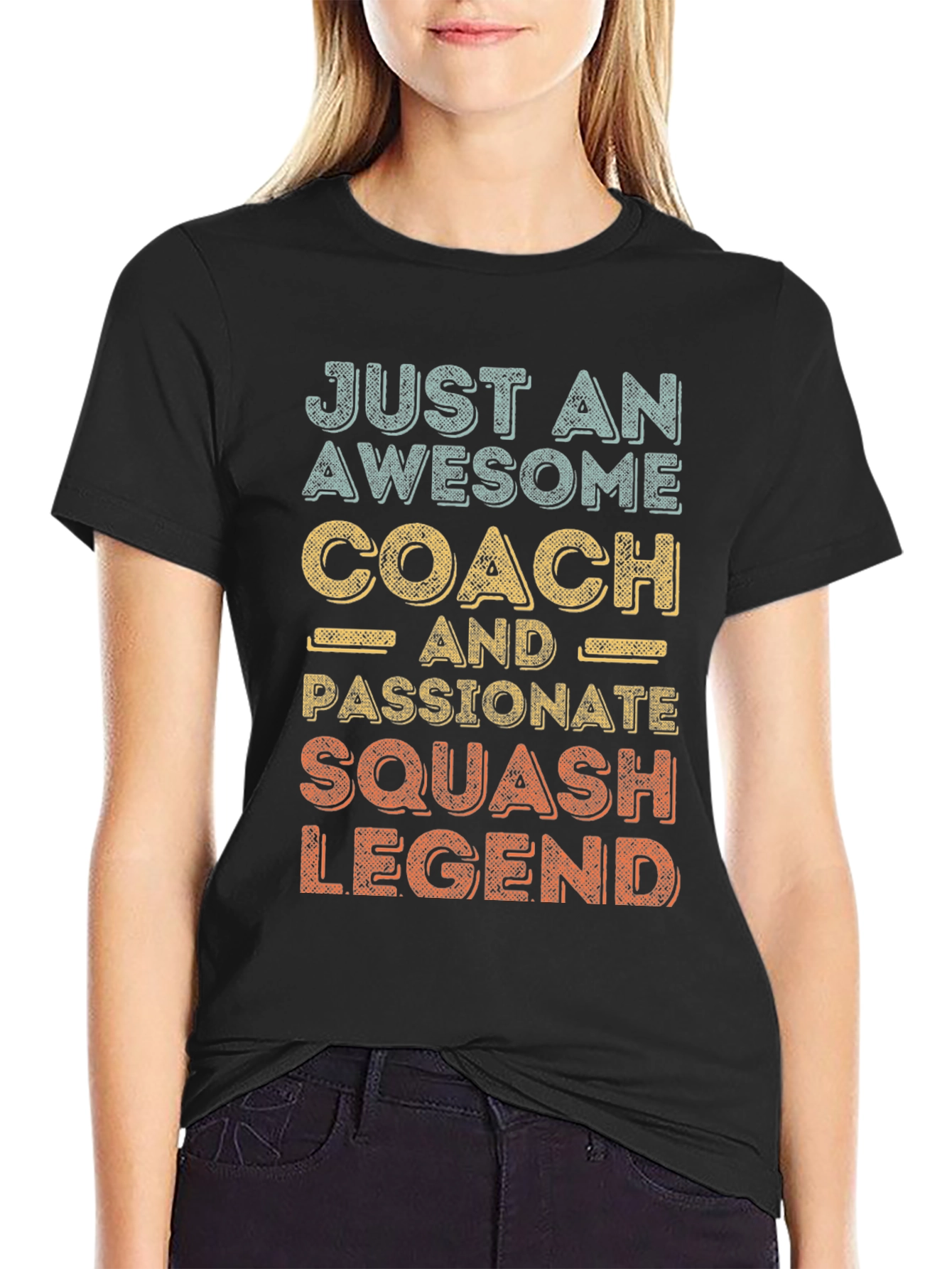 Black Awesome Squash Coach Legend Tee view 2