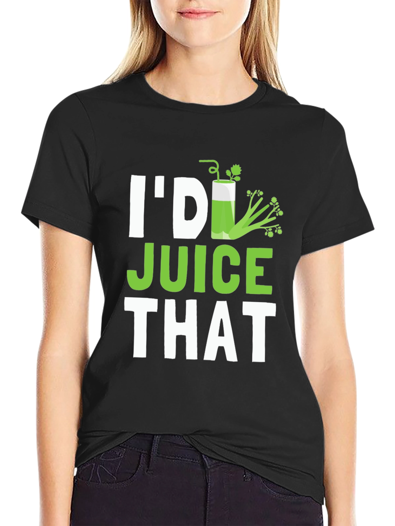 Black I'd Juice That Funny Graphic T-Shirt view 2