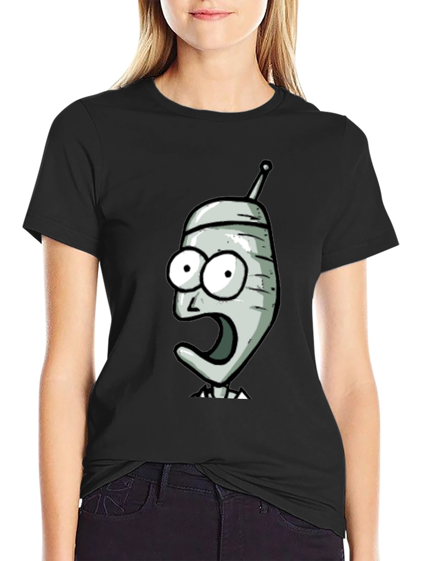 Black Futurama Inspired Graphic T-Shirt view 2