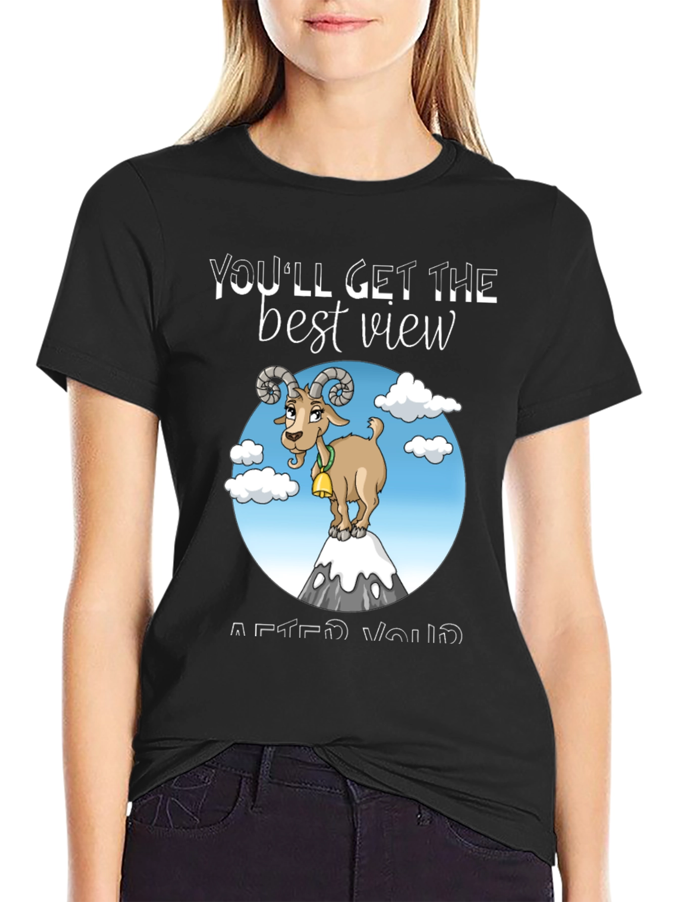 Black Mountain Goat T-Shirt - You'll Get the Best View view 2