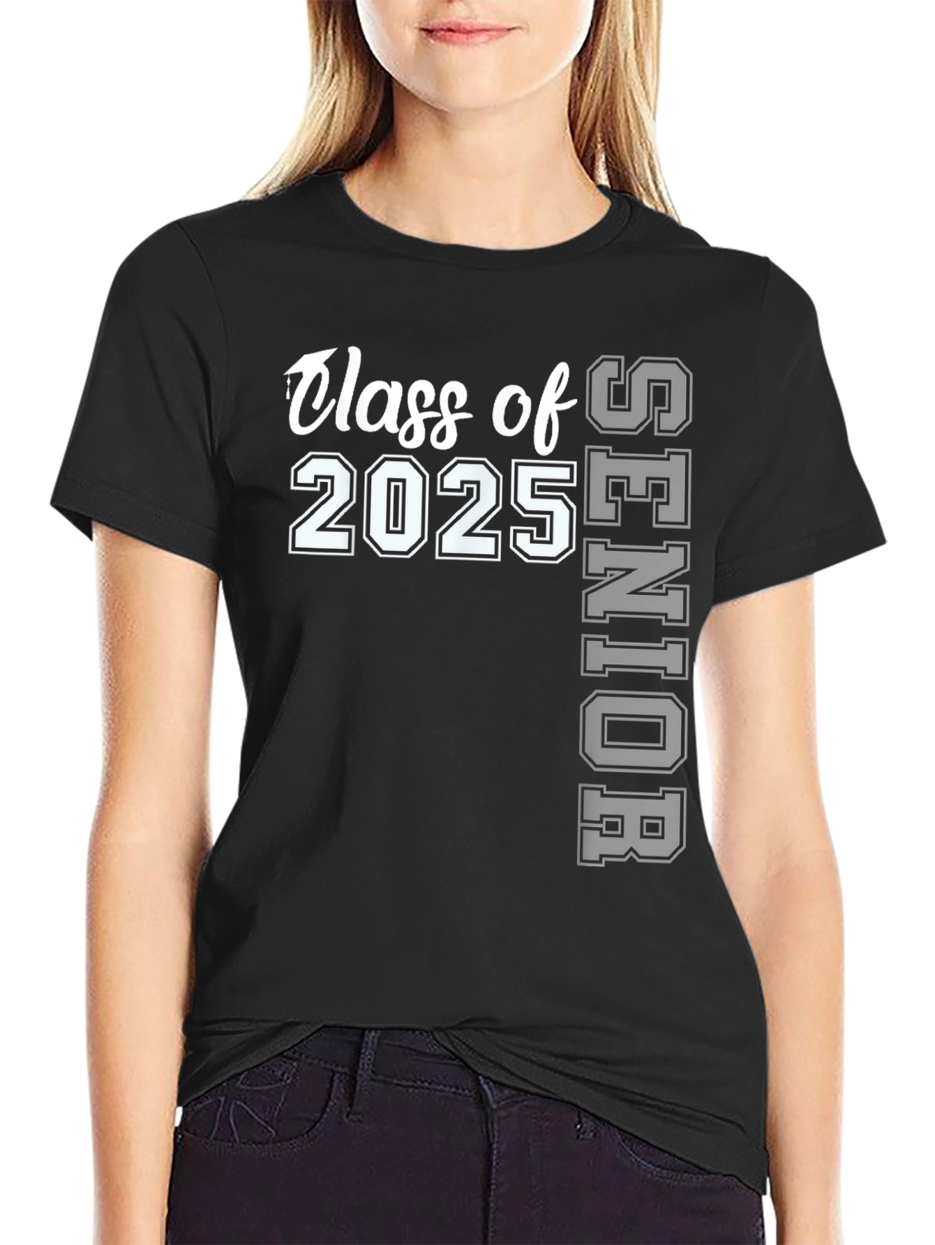 Black Class of 2025 Senior T-Shirt view 2
