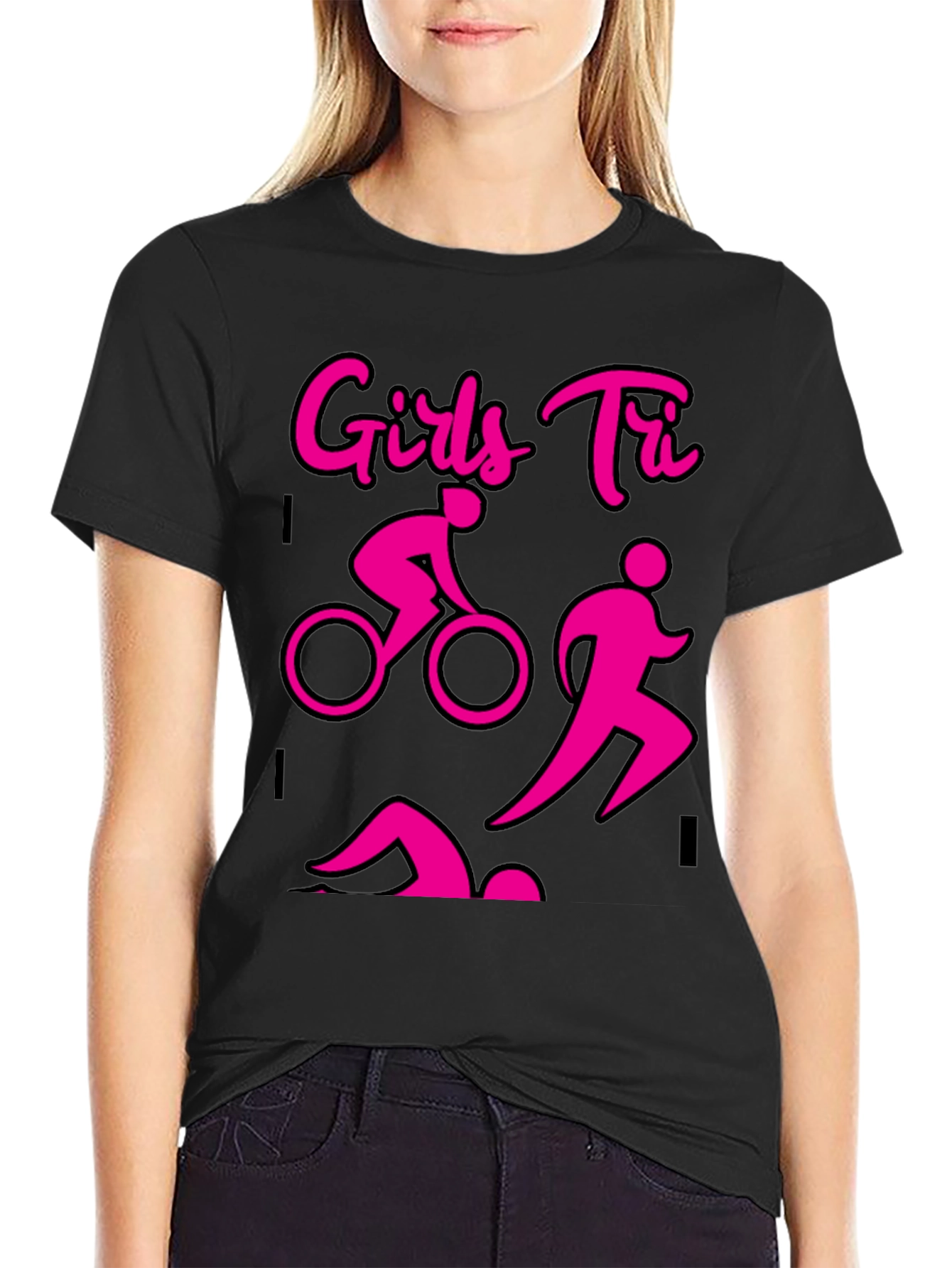 Girls Tri T-Shirt - Triathlon Design - 2