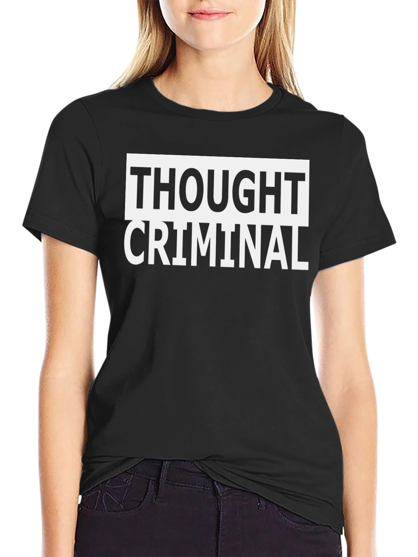 Black Thought Criminal Graphic T-Shirt - Black view 2