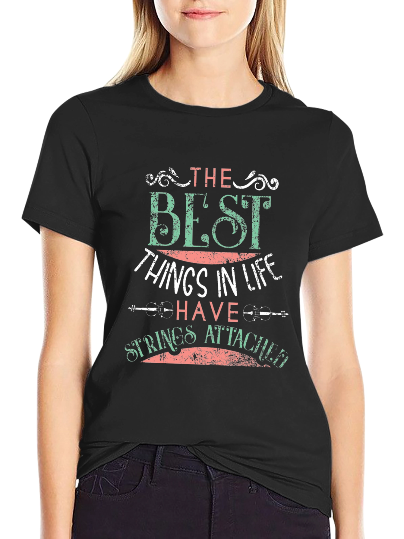 Black The Best Things In Life T-Shirt view 2