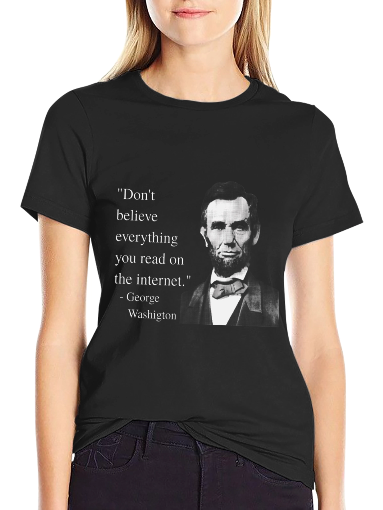 Black Internet Quote T-Shirt - George Washington view 2