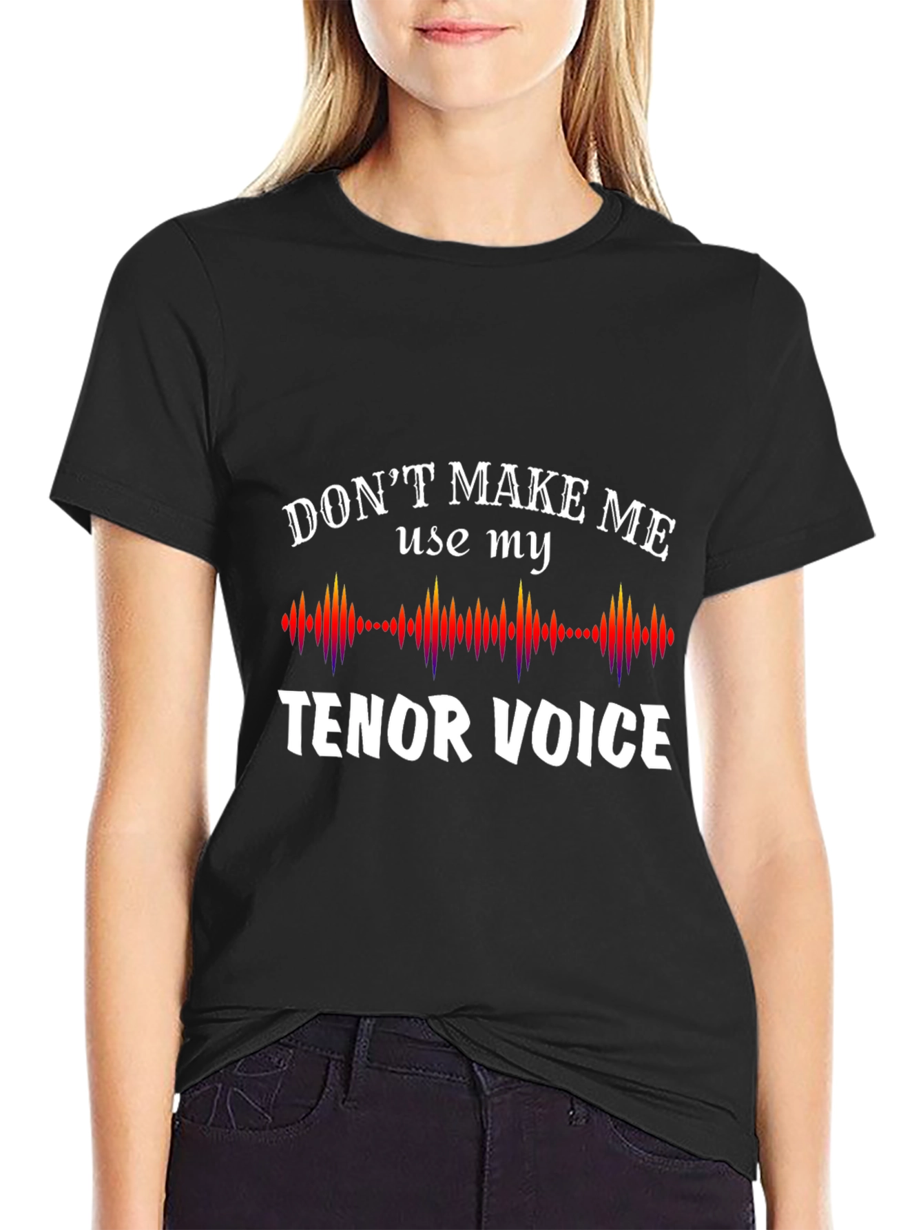 Black Tenor Voice Graphic Tee - Funny Music Lover Shirt view 2