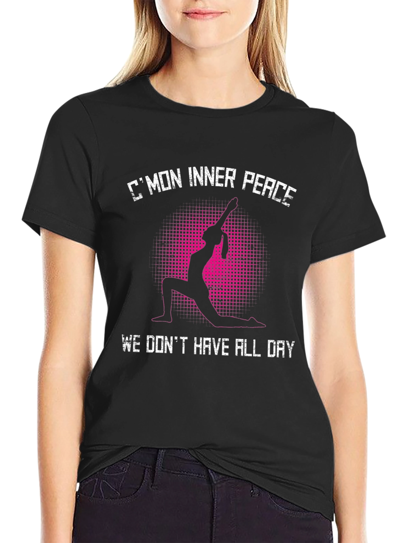 Black Yoga Inner Peace Black T-Shirt view 2
