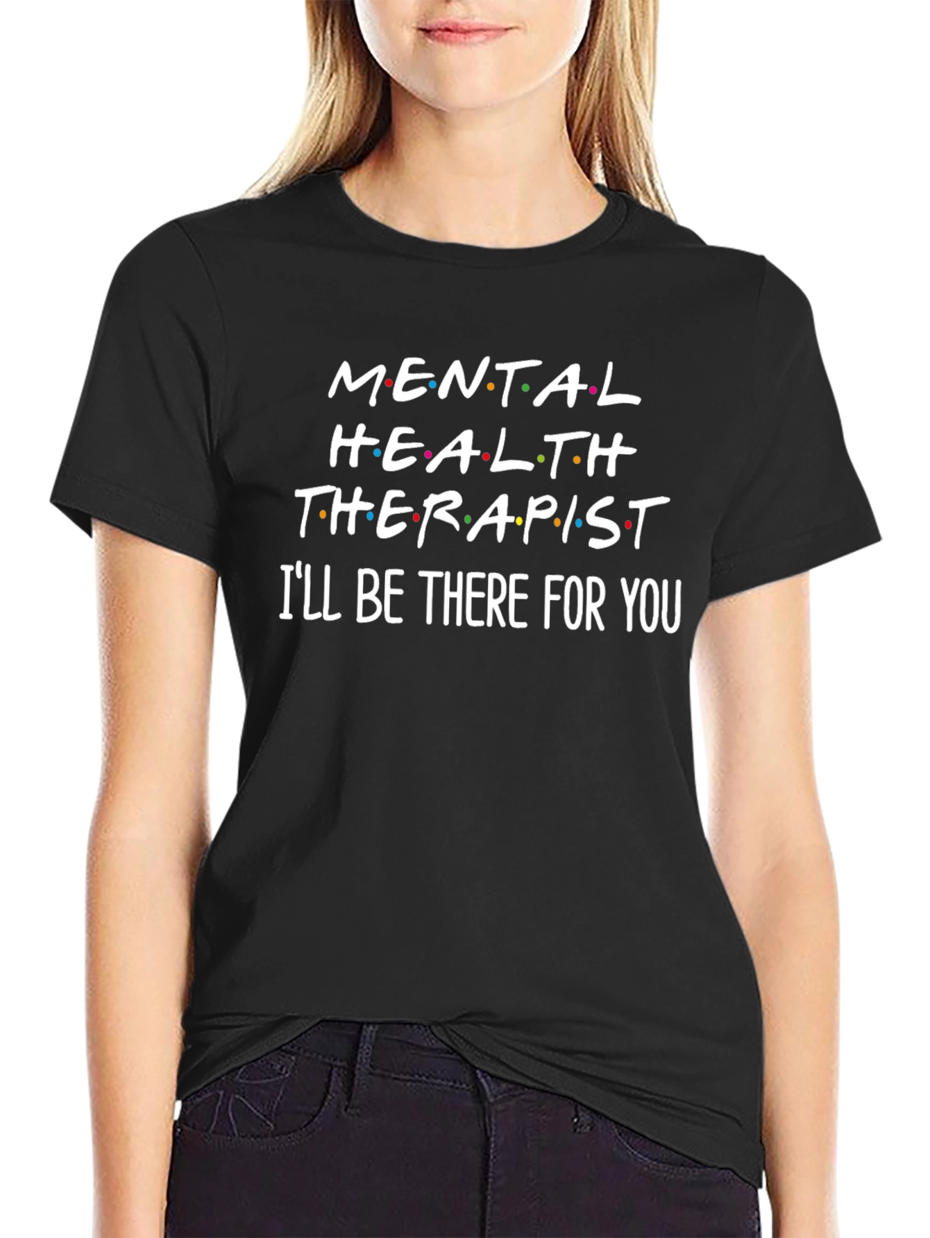 Black Mental Health Therapist Graphic Tee view 2
