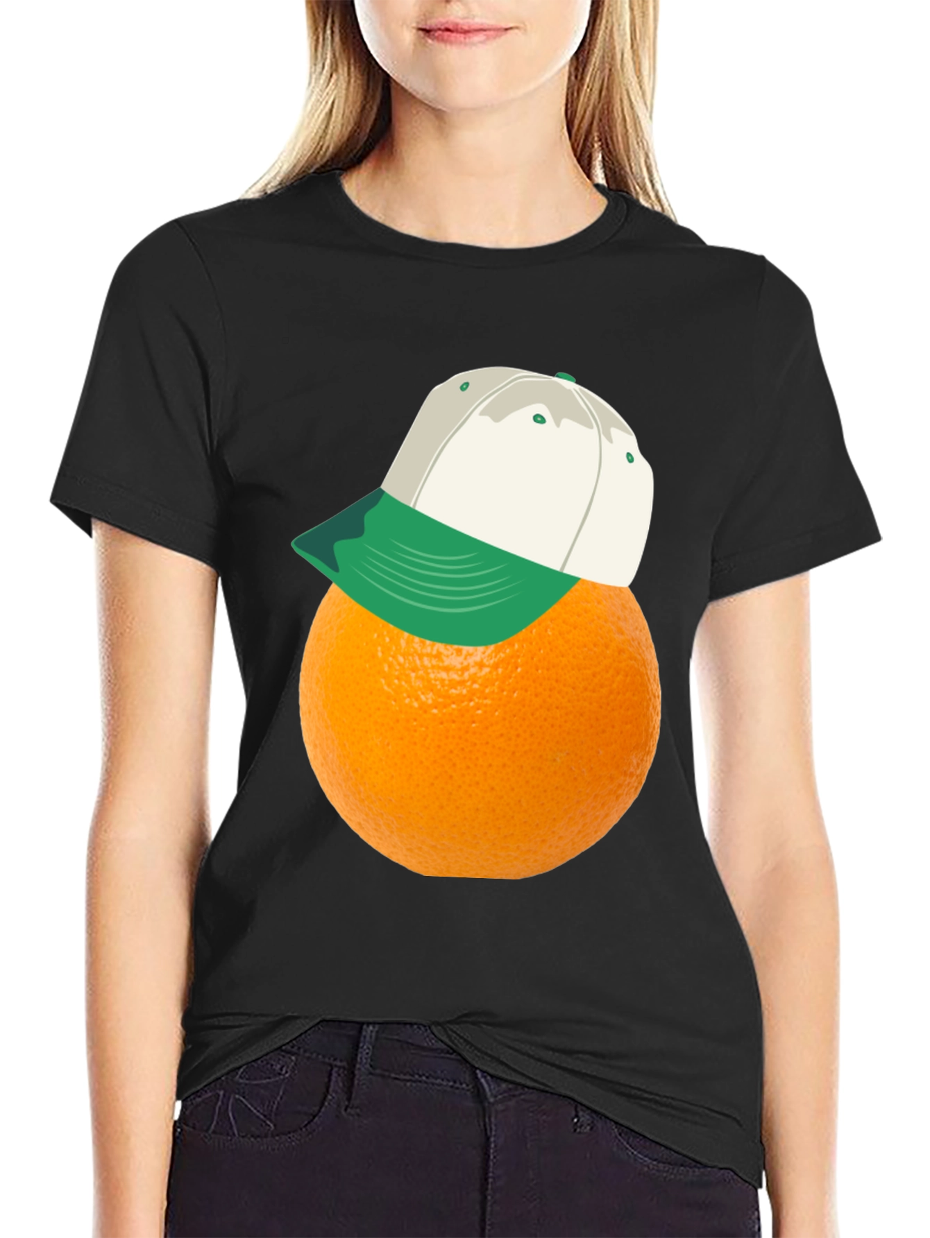 Black Orange You Glad It's Here? Funny T-Shirt view 2