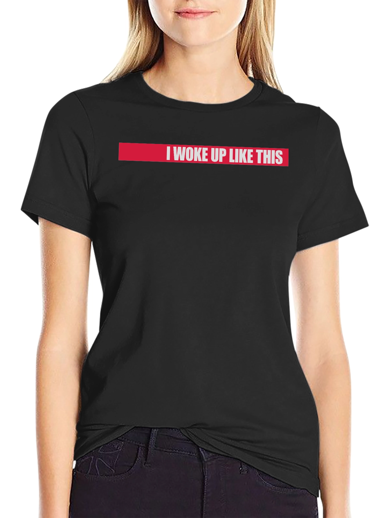Black I Woke Up Like This T-Shirt - Funny Slogan Tee view 2