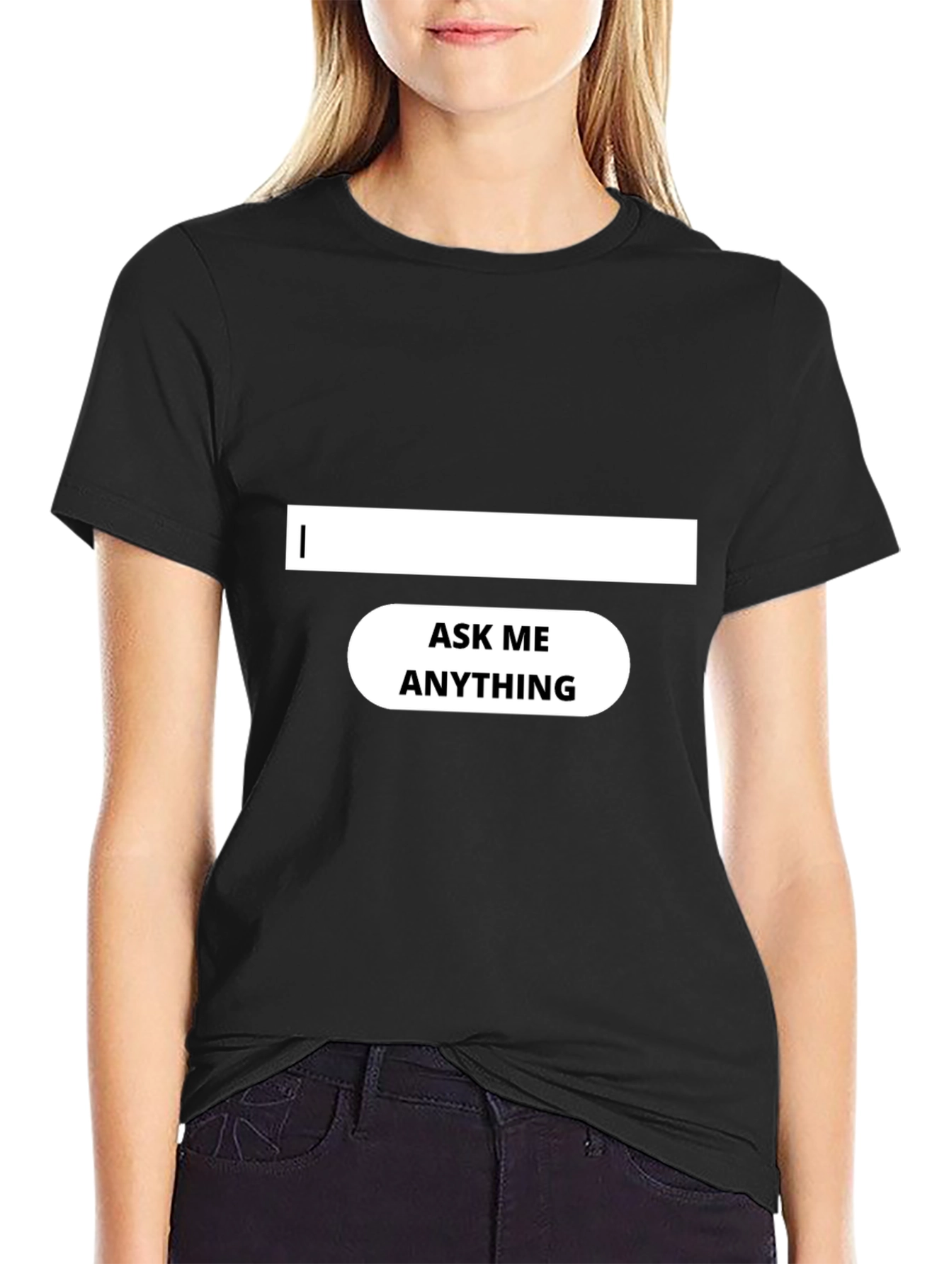 Black Ask Me Anything Black T-Shirt view 2