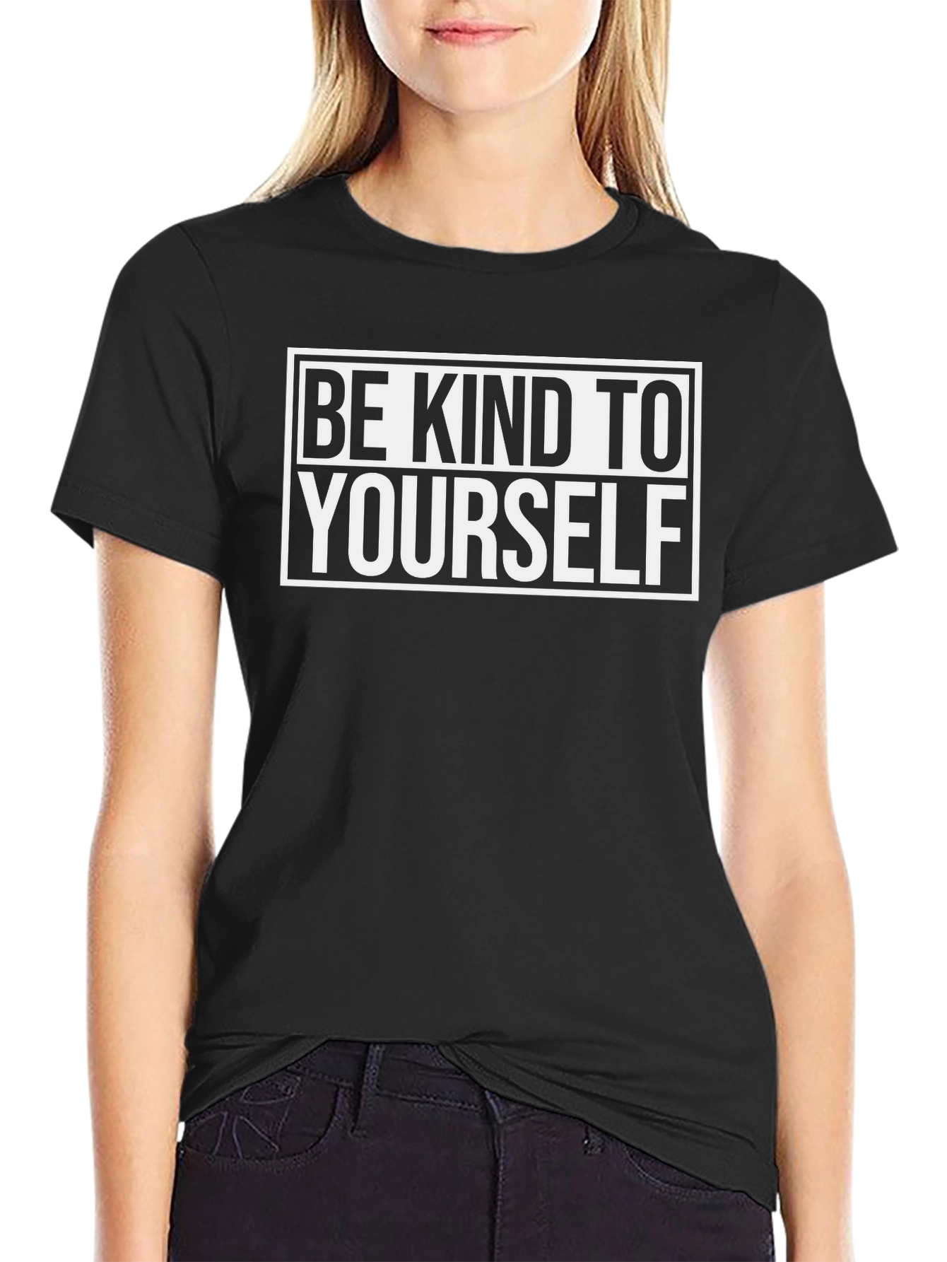 Black Be Kind To Yourself Black Graphic Tee view 2