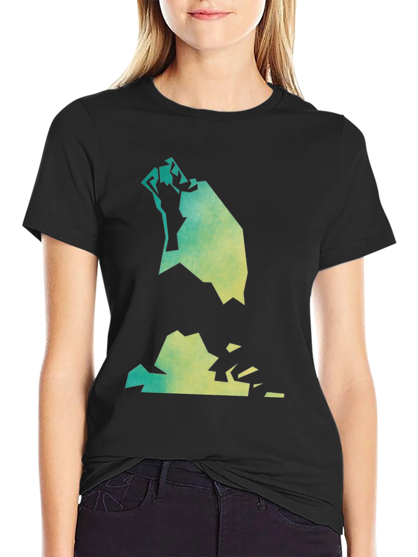 Black Abstract Graphic Tee - Black view 2