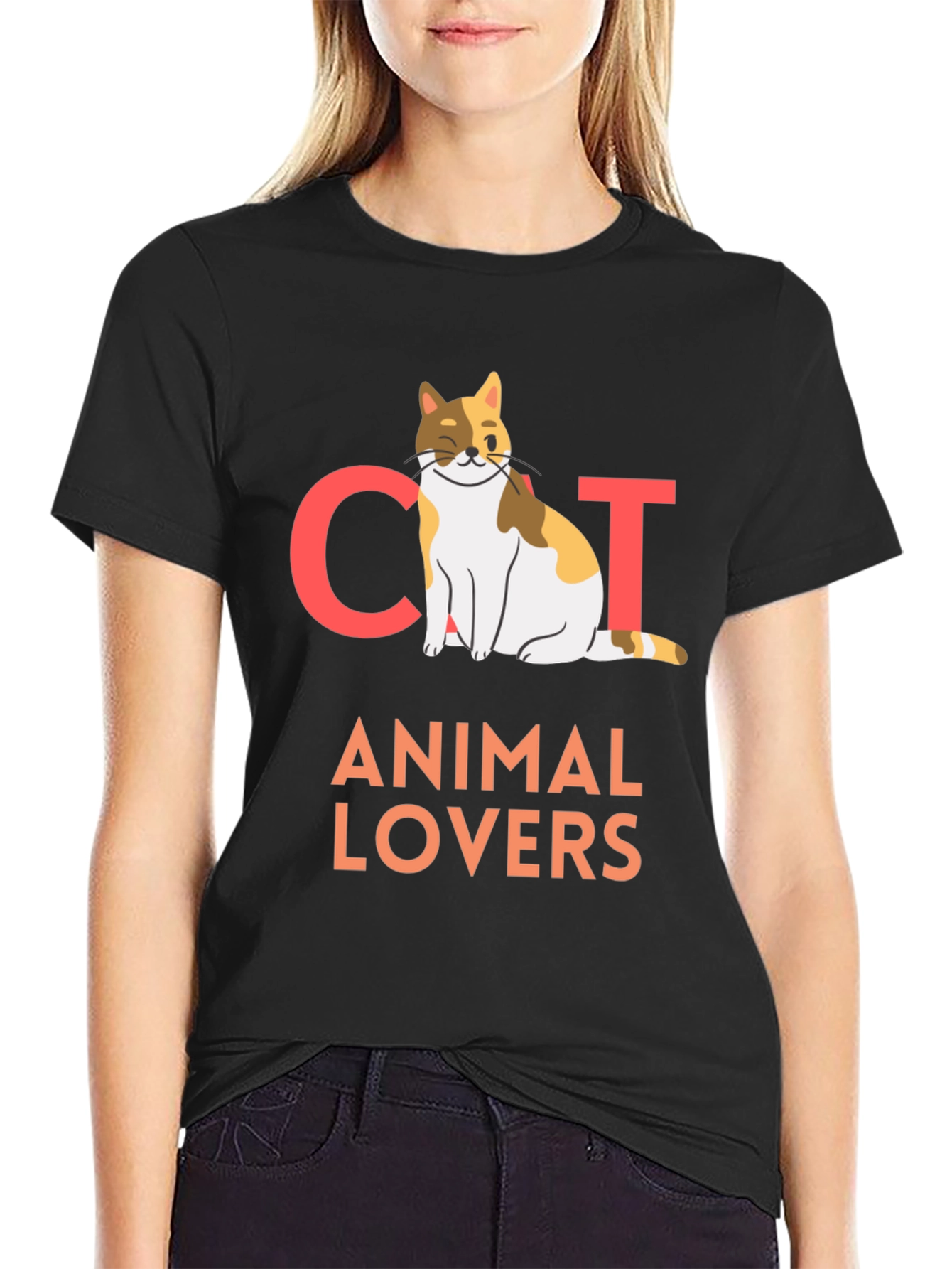 Black Cat Animal Lovers T-Shirt view 2