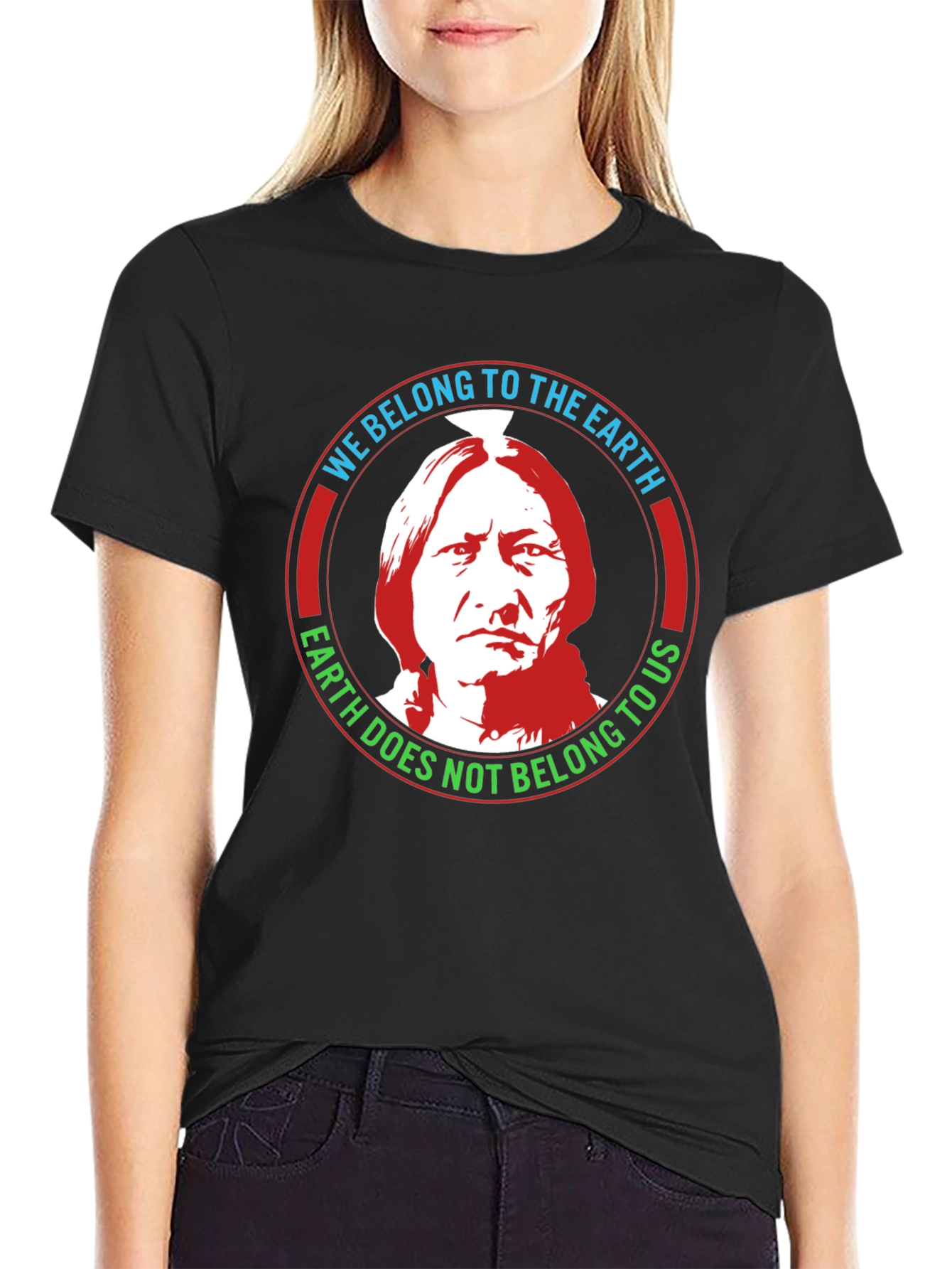 Black Native American Earth Belonging T-Shirt view 2