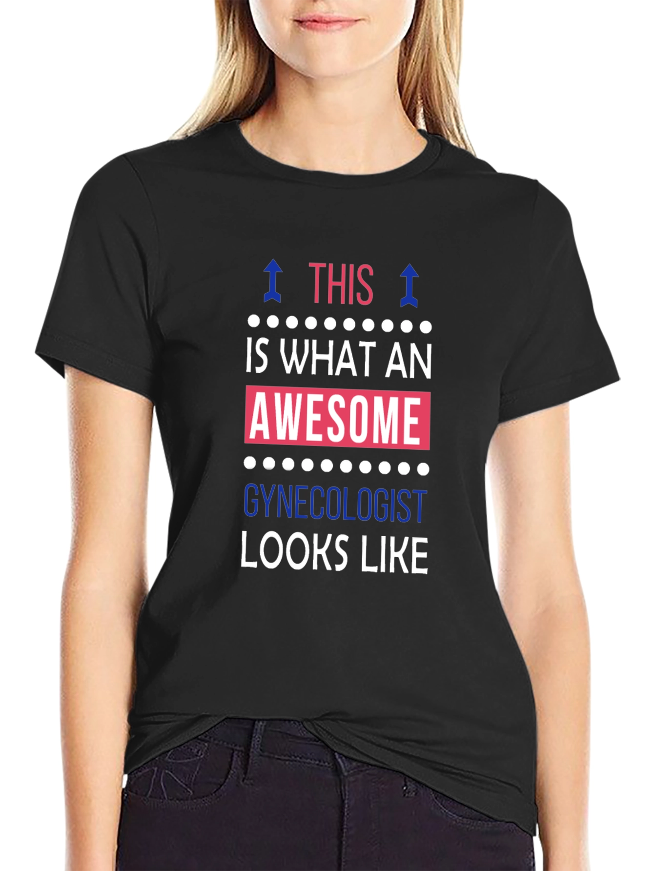 Black Awesome Gynecologist T-Shirt view 2