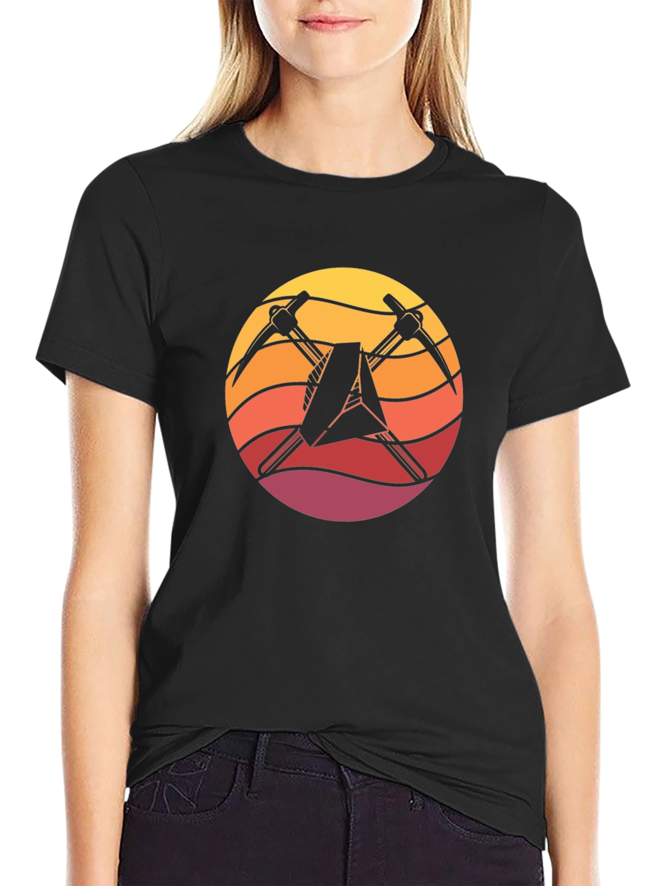 Black Sunset Miner T-Shirt - Black Cotton Blend view 2