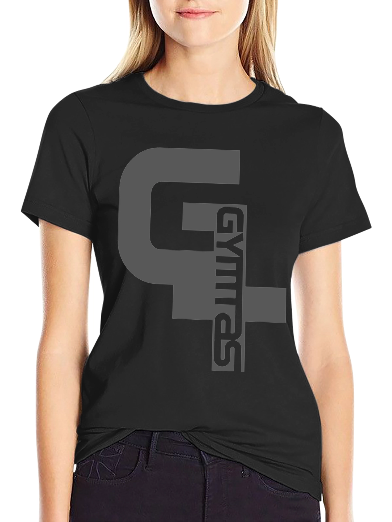 Black Gymras T-Shirt - Black Cotton Blend Graphic Tee view 2