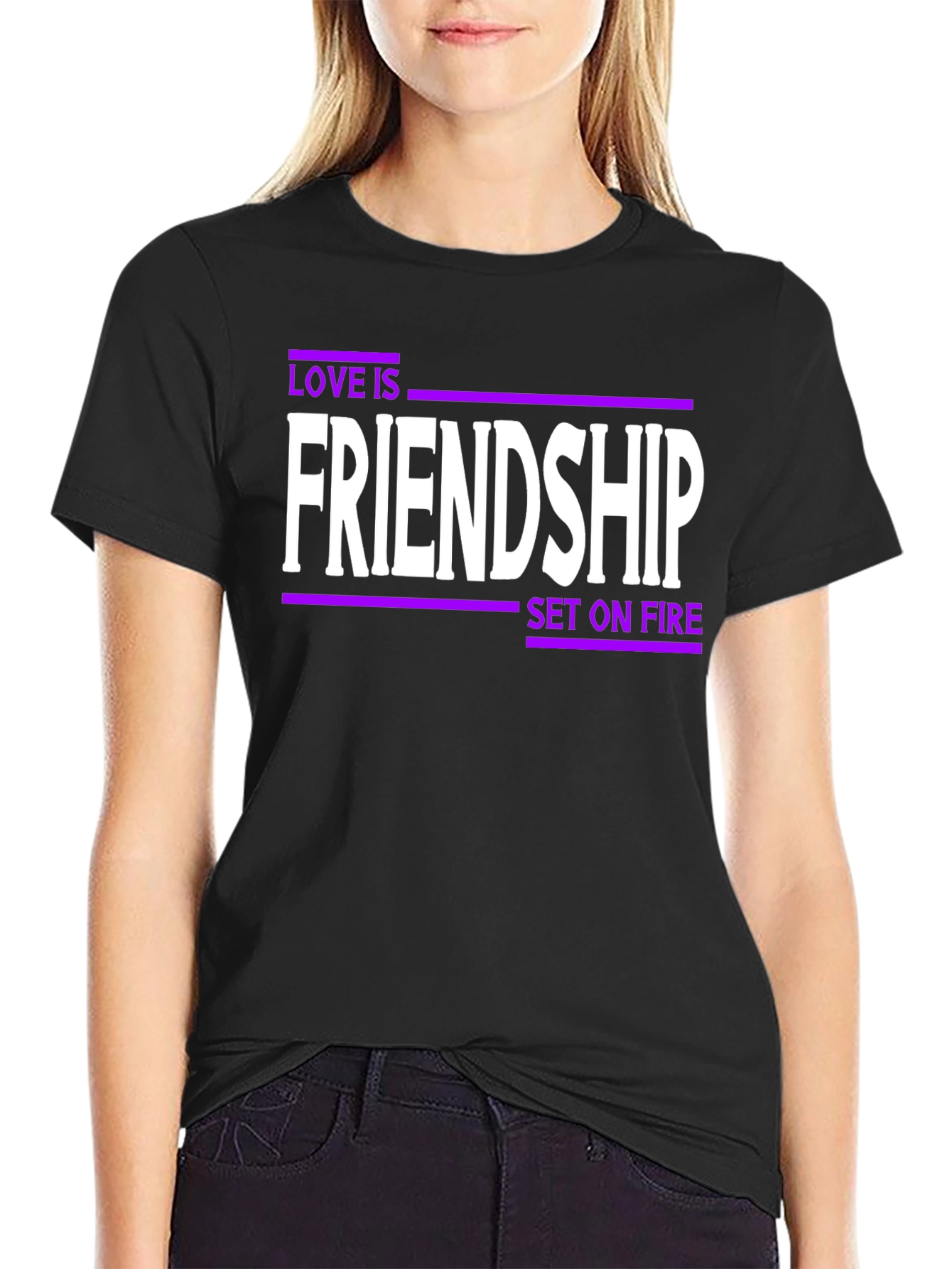 Black Friendship Set on Fire Graphic Tee view 2