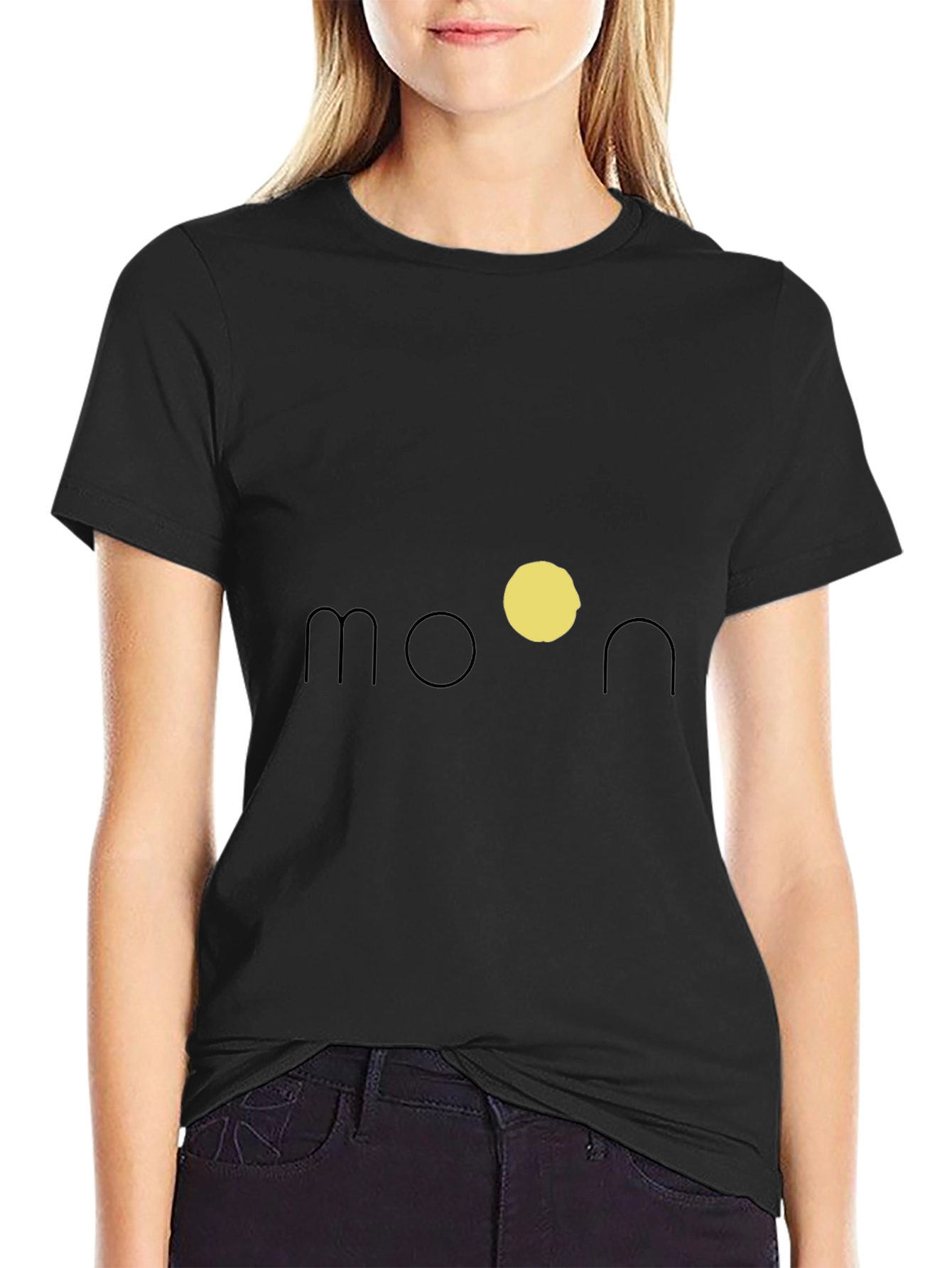 Black Moon Graphic Black T-Shirt view 2