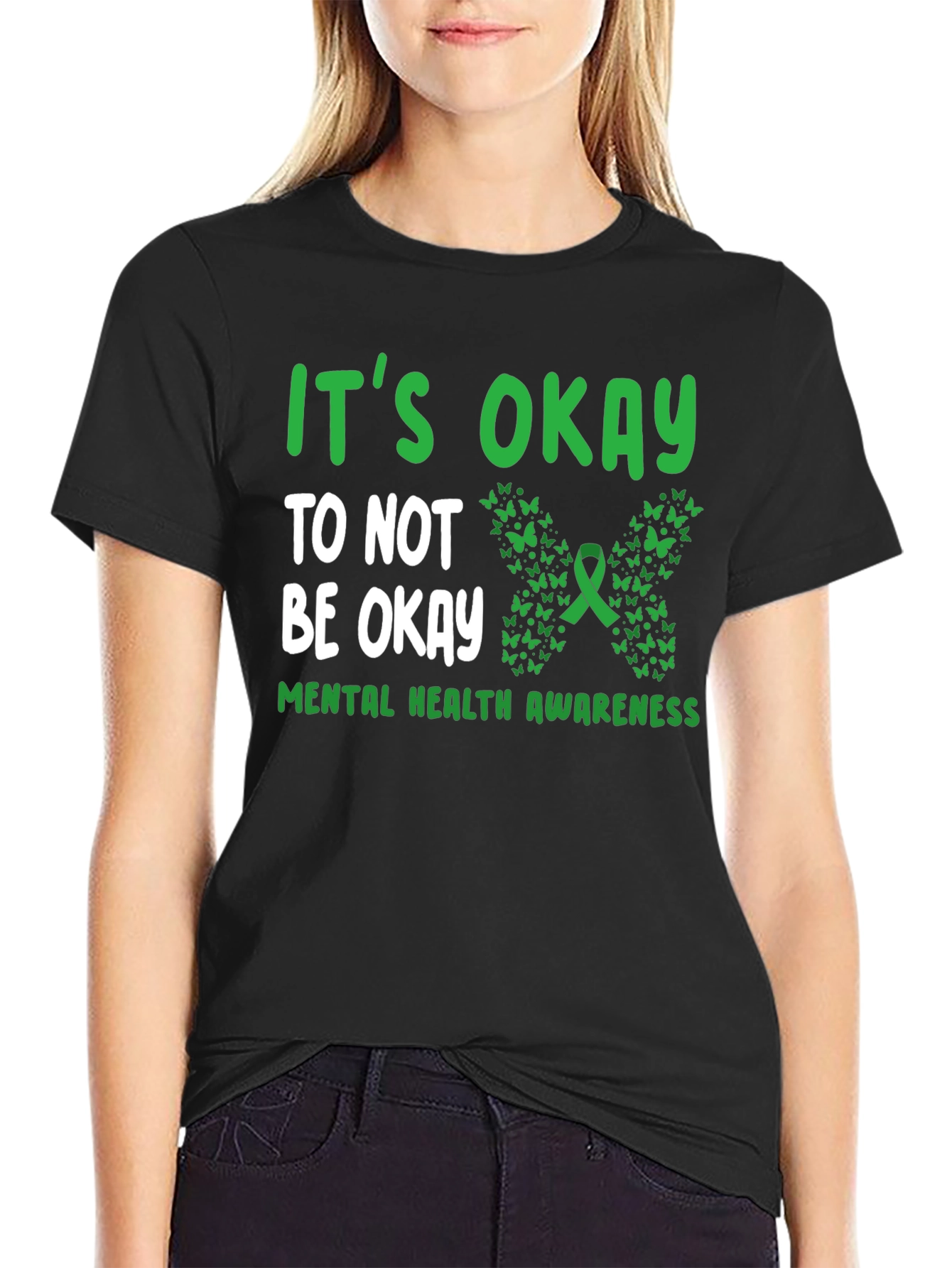 Black Mental Health Awareness Tee - It's Okay to Not Be Okay view 2