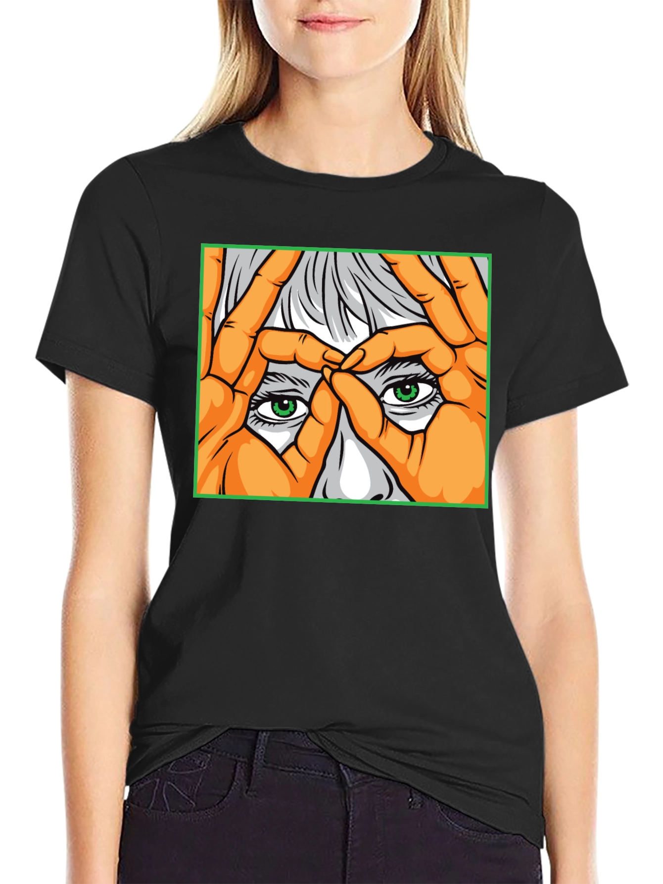 Black Eye See You Graphic Tee - Black Cotton Comfort view 2