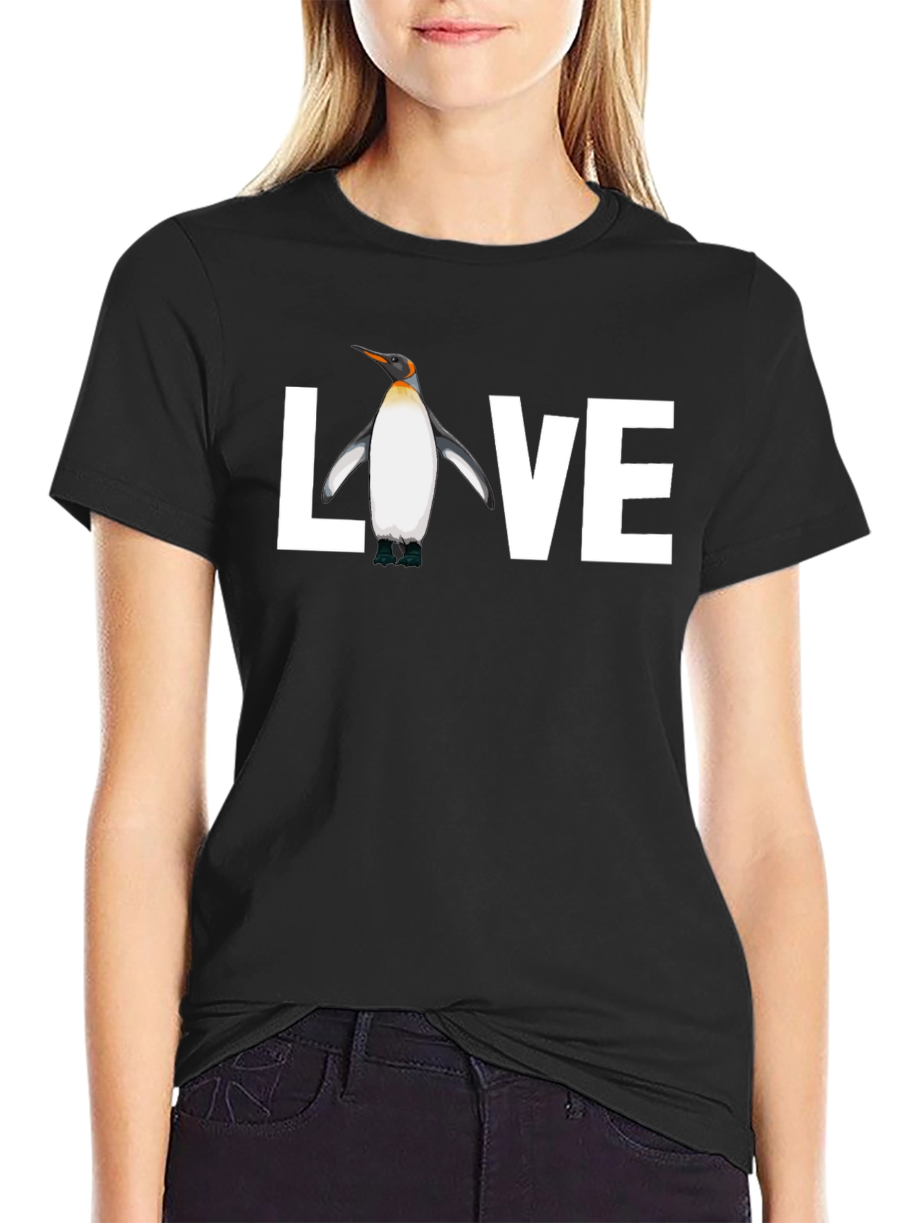 Black Penguin Love Graphic Tee - Black view 2