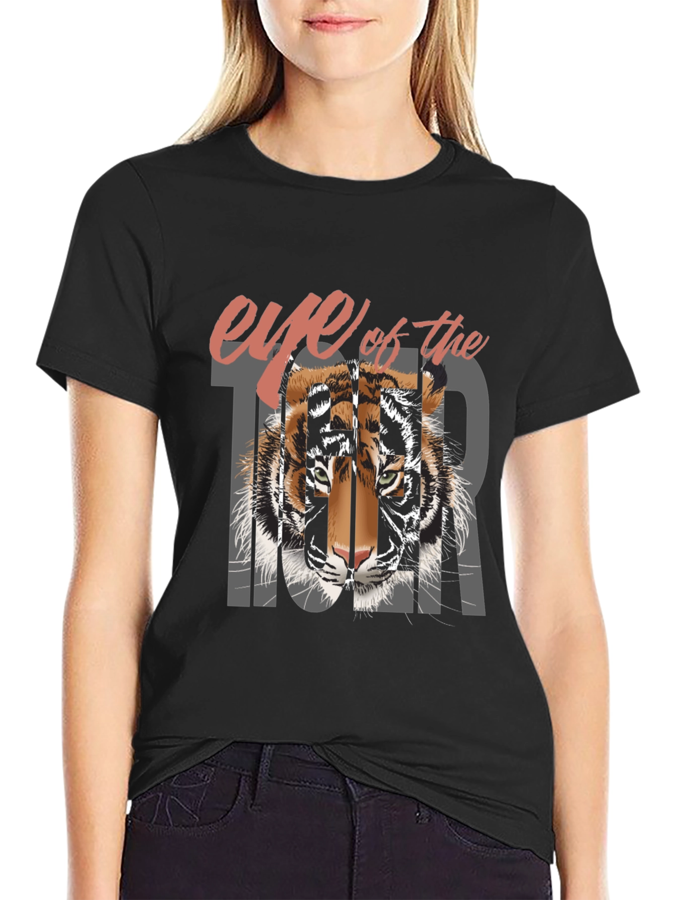 Black Eye of the Tiger Graphic Tee - Cool Casual Wear view 2