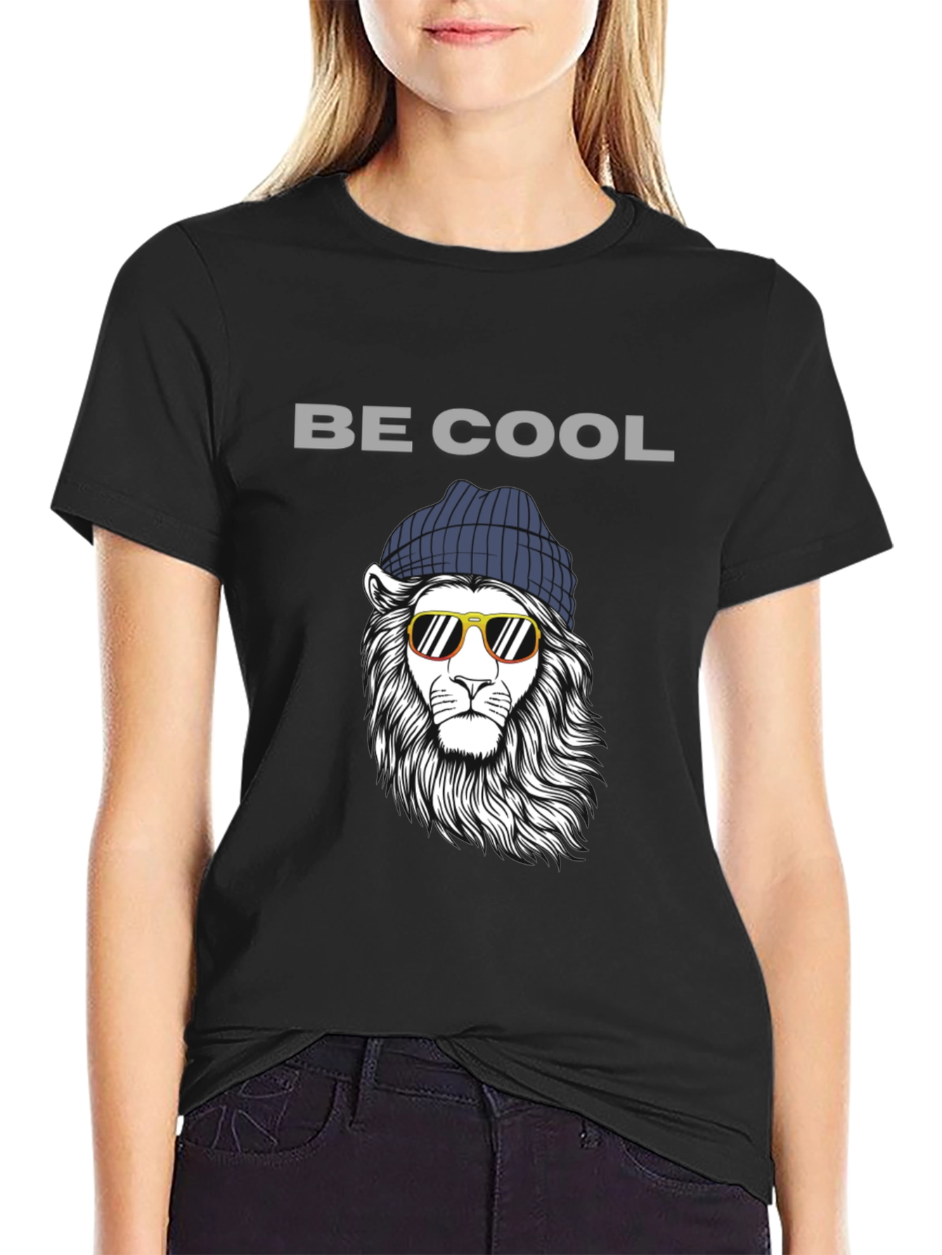 Black Be Cool Lion Graphic Tee view 2