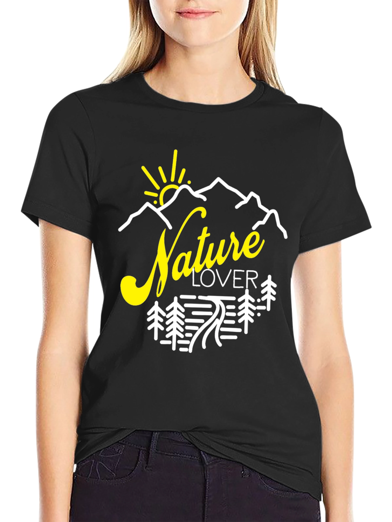 Black Nature Lover Graphic Tee | Outdoor Adventure Shirt view 2