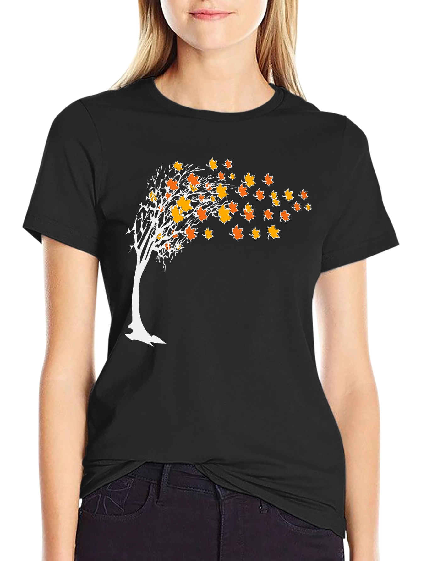 Black Autumn Tree Graphic Tee - Black view 2