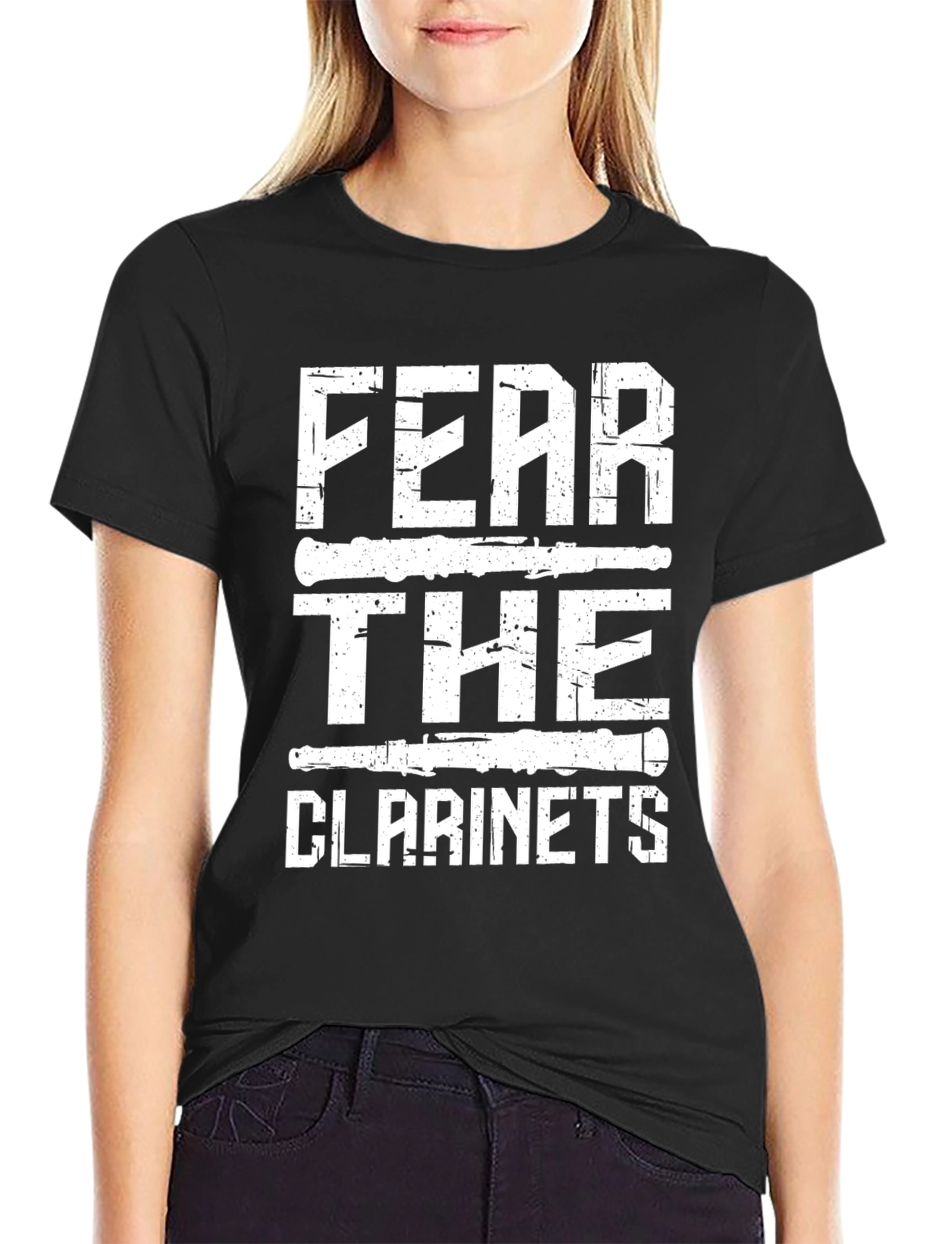 Black Fear the Clarinets Graphic Tee - Black view 2