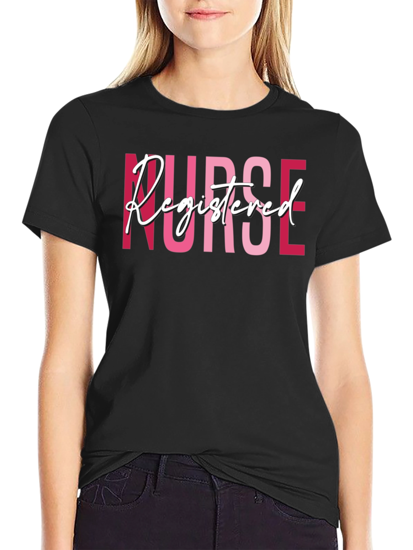 Black Registered Nurse Graphic T-Shirt view 2