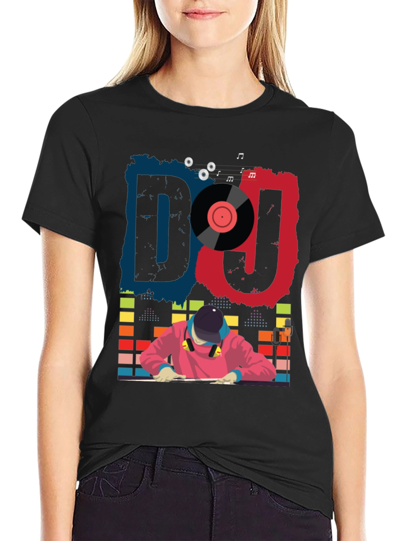 Black DJ Graphic Tee - Cool Music Lover T-Shirt view 2