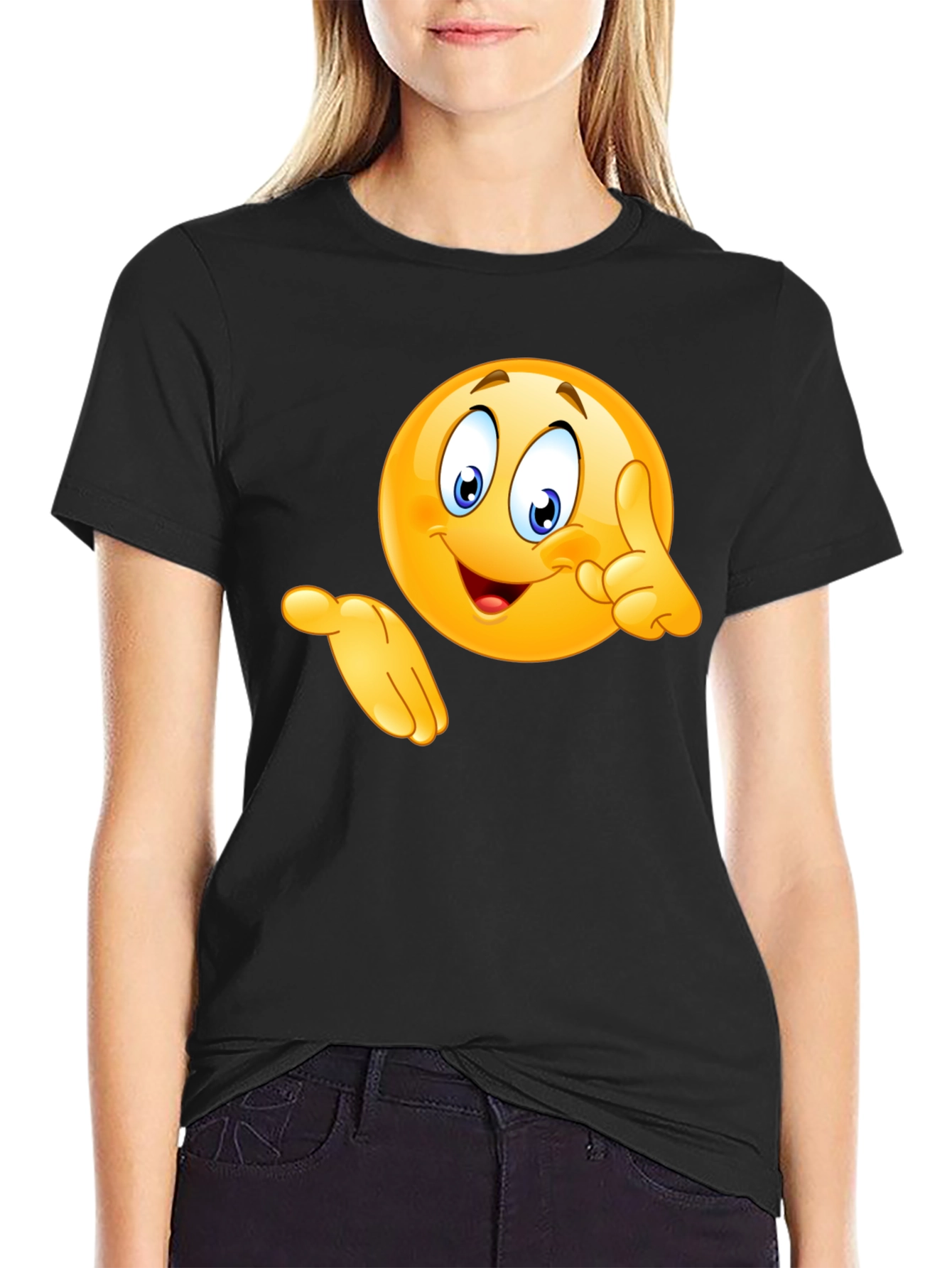 Black Emoji Graphic Black T-Shirt - Fun & Casual view 2