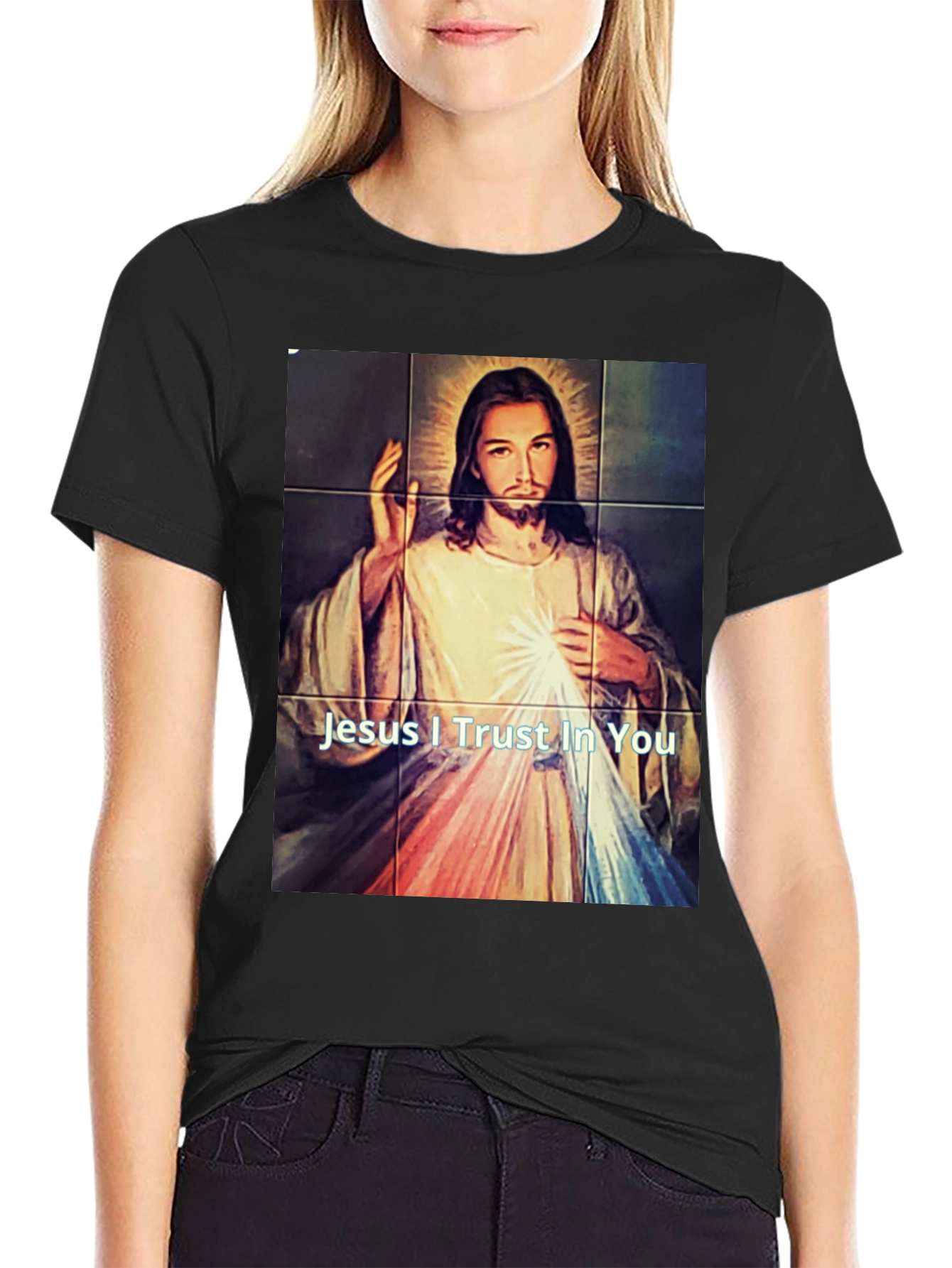 Black Jesus I Trust In You Graphic T-Shirt view 2