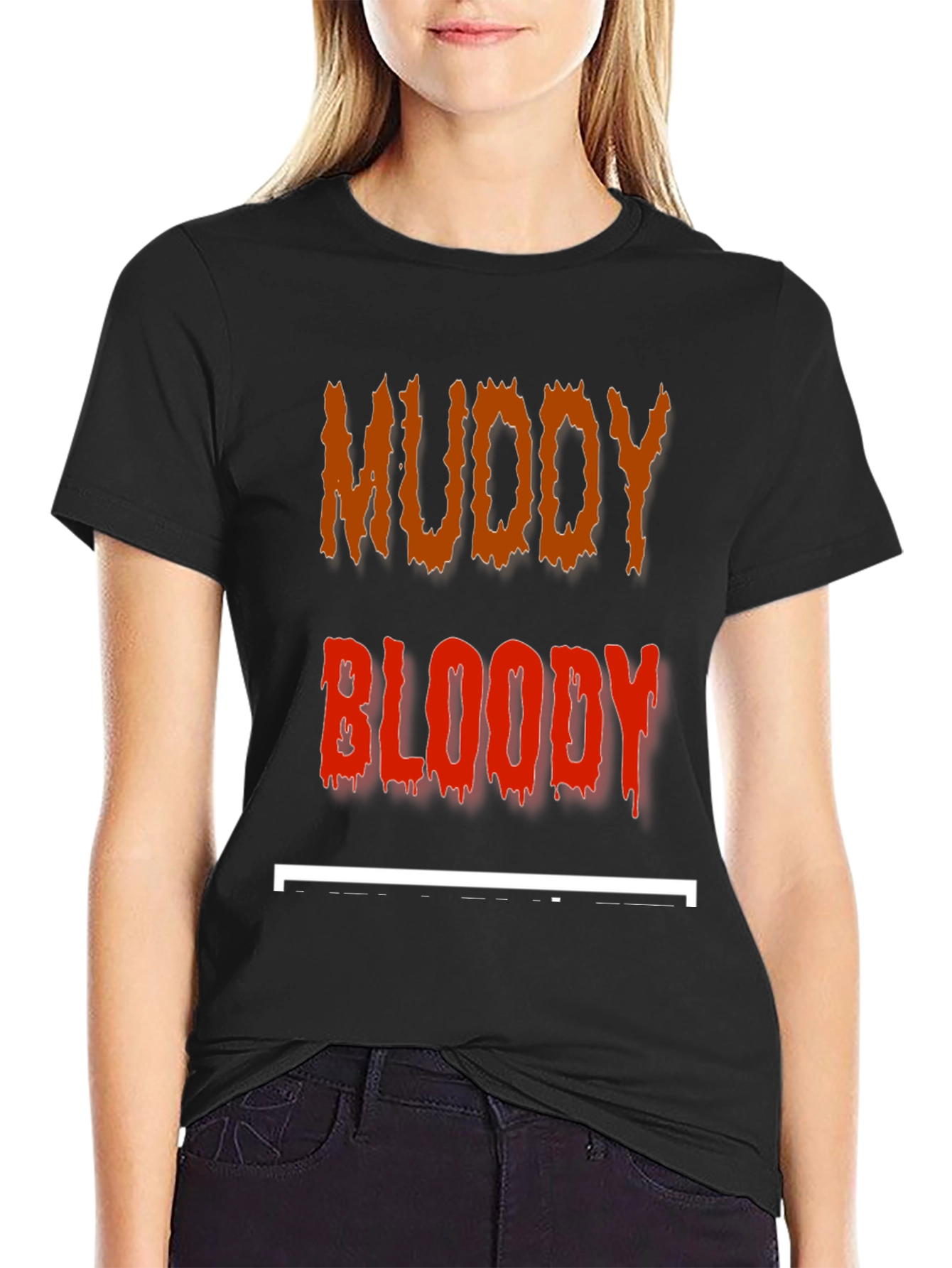 Black Muddy Bloody T-Shirt - Edgy Graphic Tee view 2