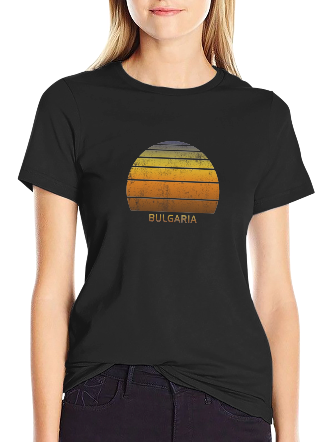 Black Bulgaria Sunset T-Shirt - Retro Graphic Tee view 2